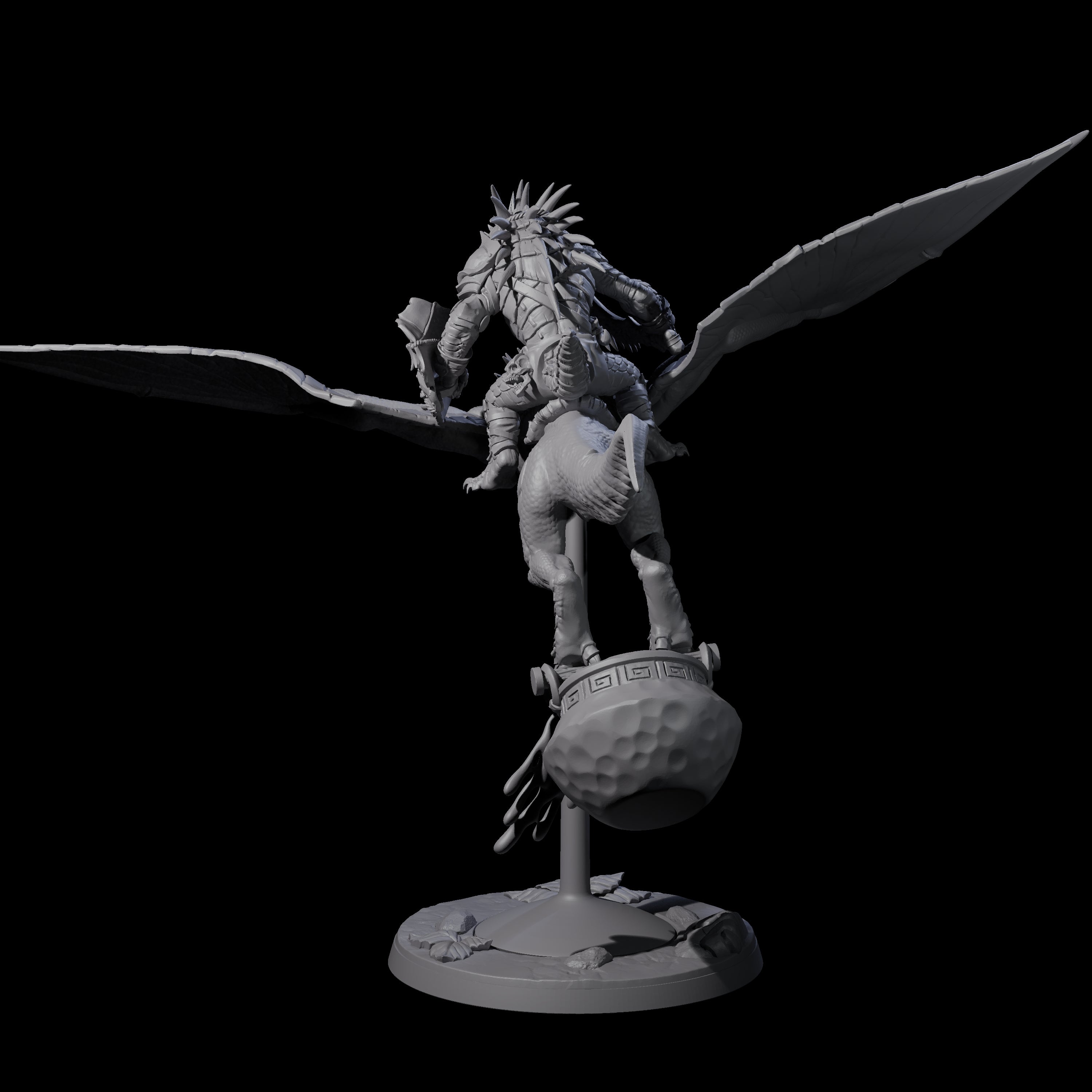 Boiling Lizardfolk Pteranodon Rider A Miniature for Dungeons and Dragons, Pathfinder or other TTRPGs