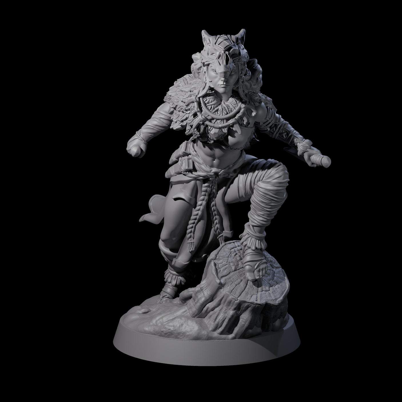 Bold Forest Hunter Miniature for Dungeons and Dragons, Pathfinder or other TTRPGs
