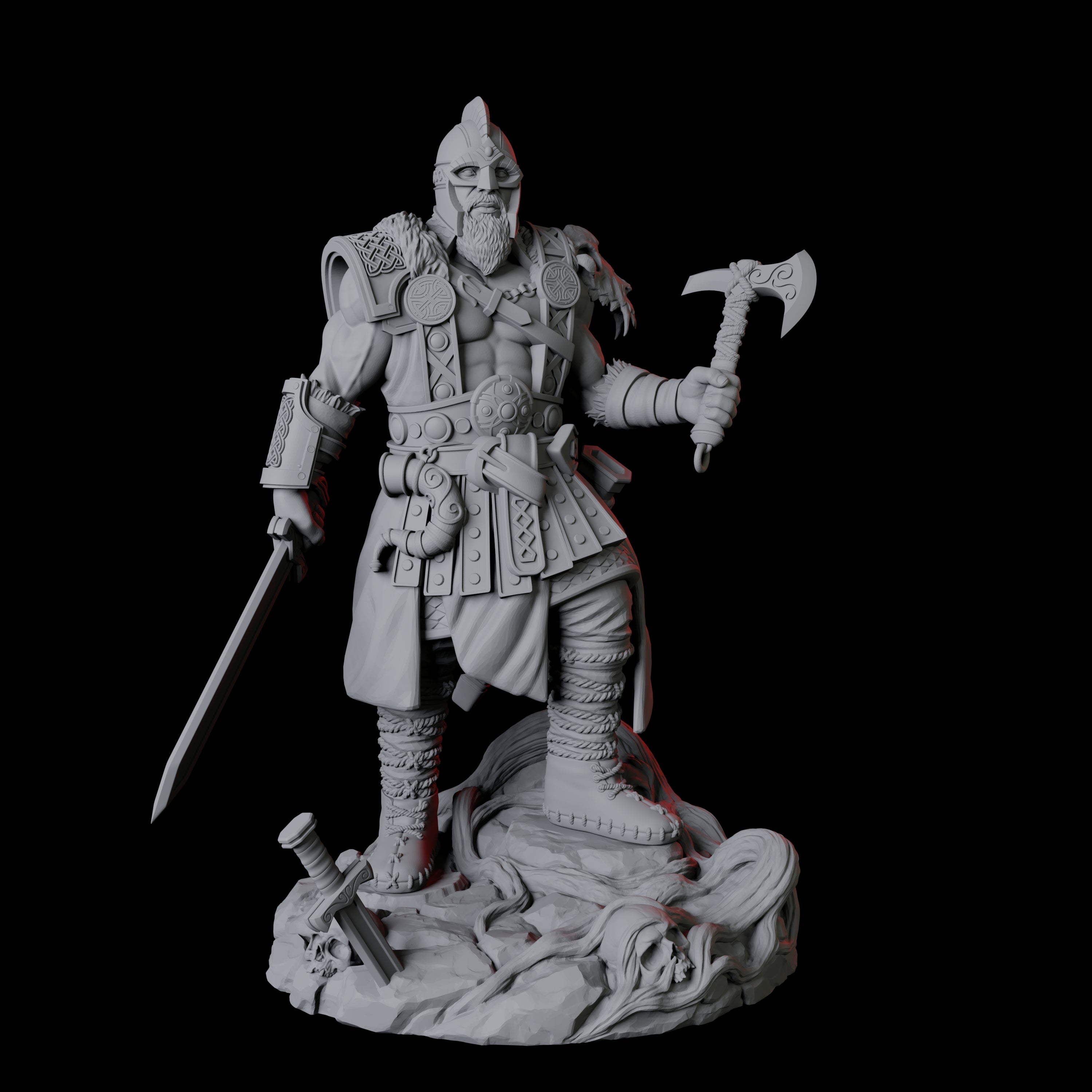 Bold Viking Warrior Miniature for Dungeons and Dragons, Pathfinder or other TTRPGs