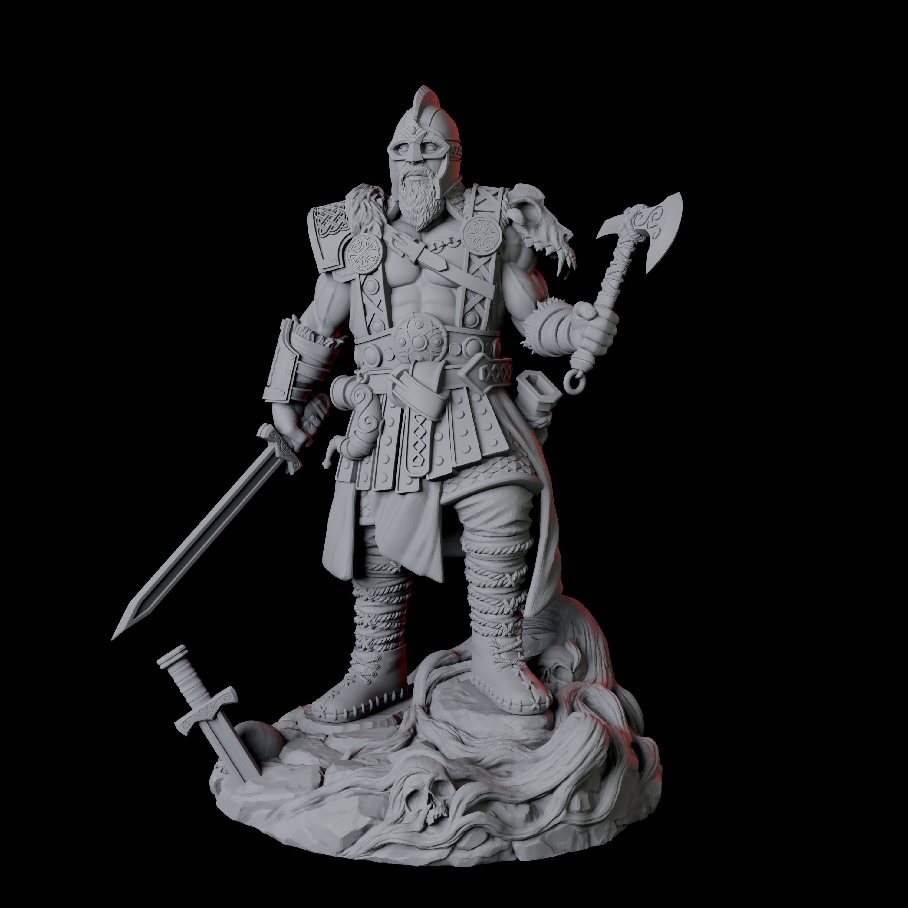 Bold Viking Warrior Miniature for Dungeons and Dragons, Pathfinder or other TTRPGs