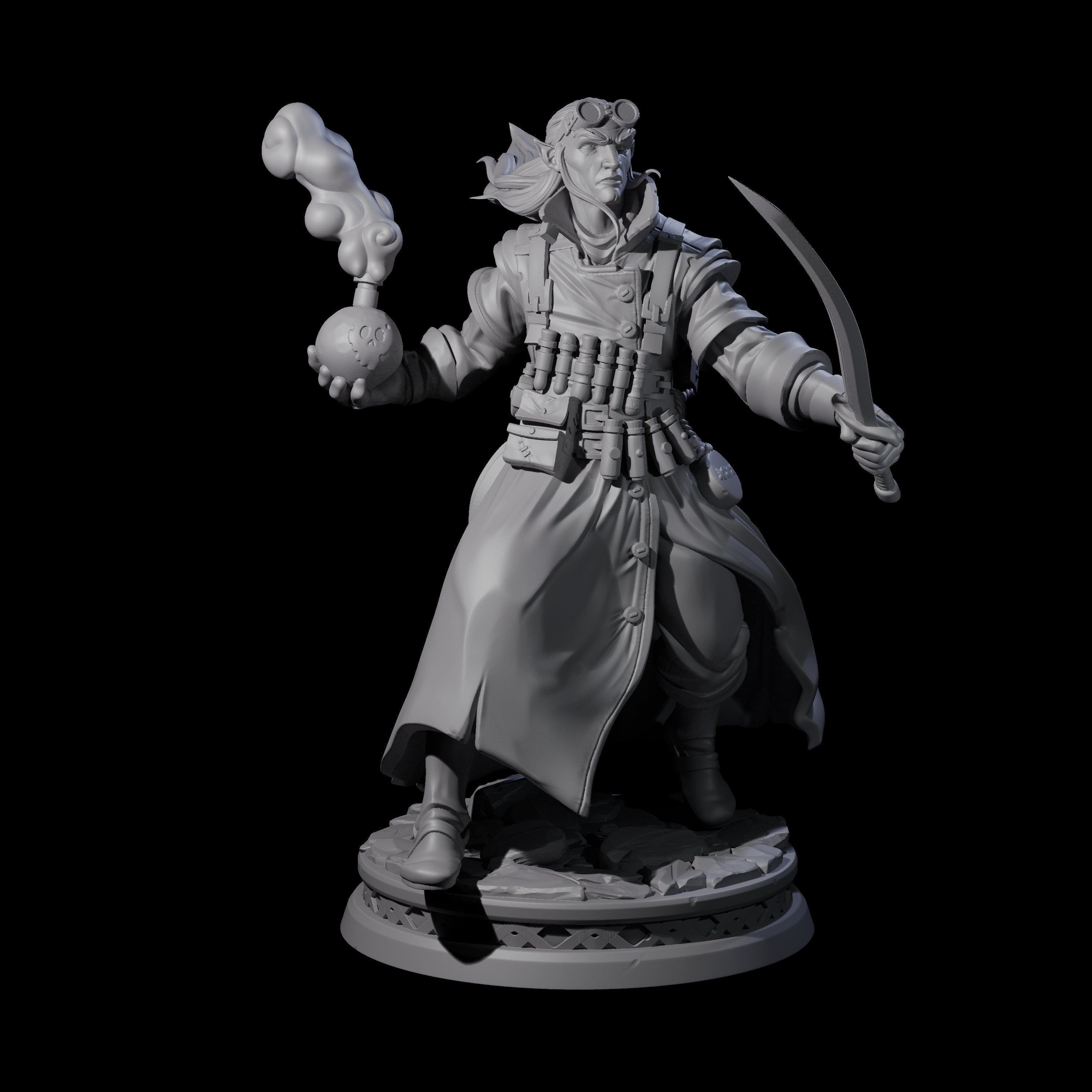 Bombs Away Elf Alchemist Miniature for Dungeons and Dragons, Pathfinder or other TTRPGs