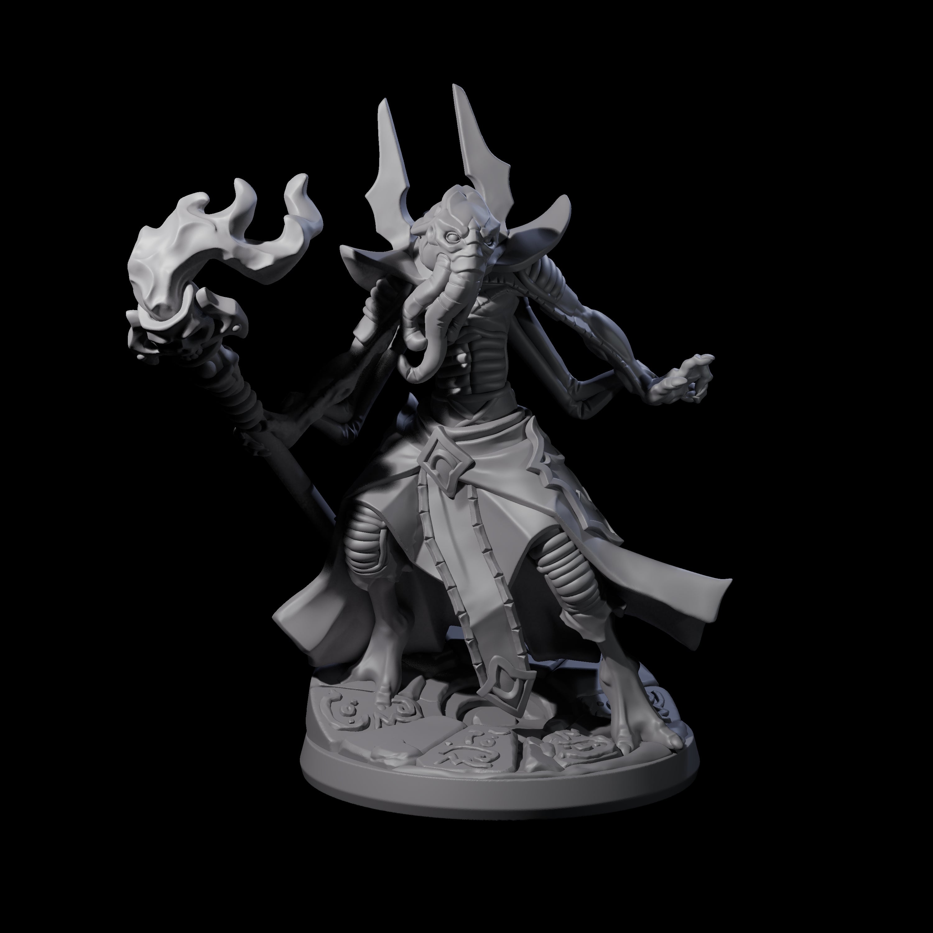 Bony Mind Flayer A Miniature for Dungeons and Dragons, Pathfinder or other TTRPGs