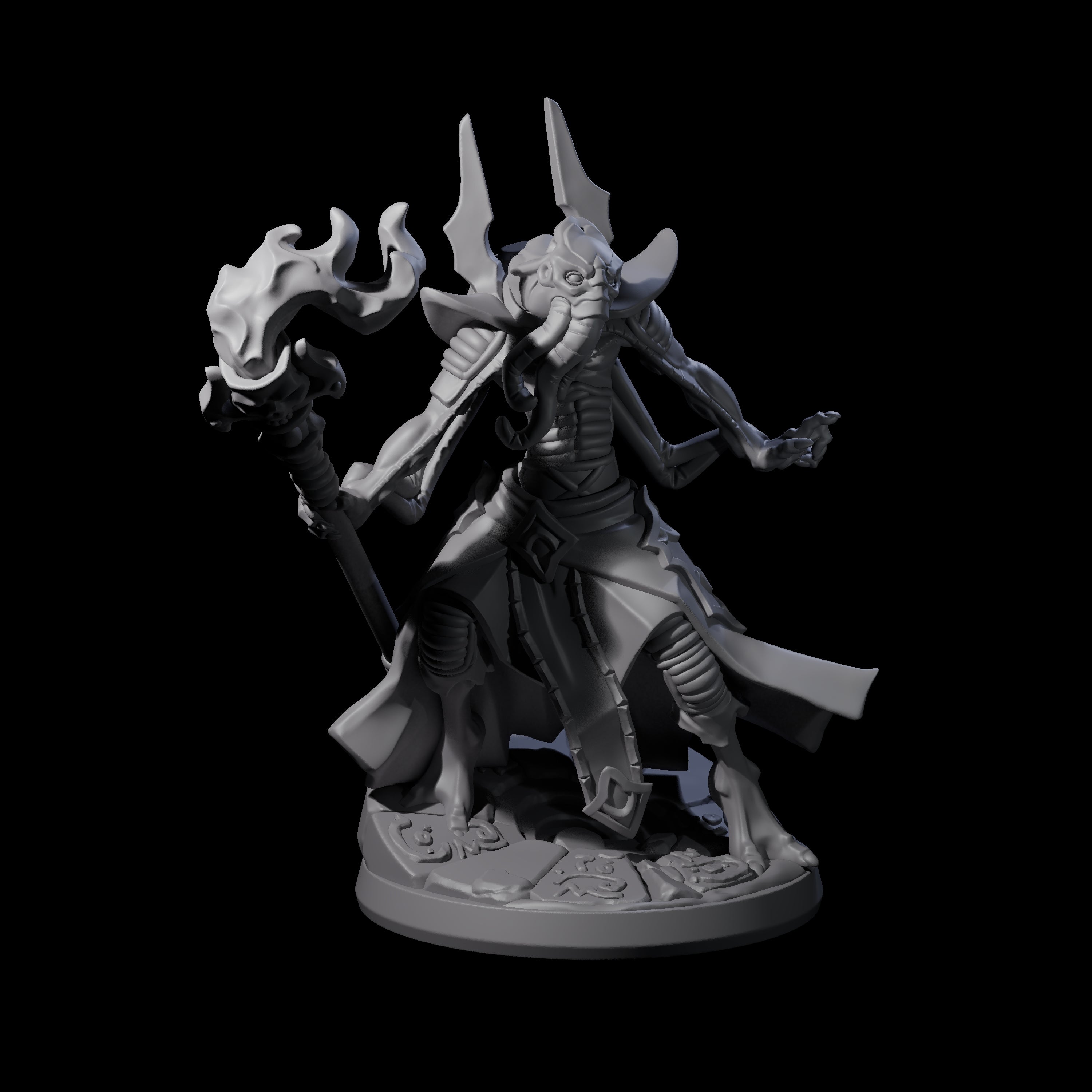 Bony Mind Flayer A Miniature for Dungeons and Dragons, Pathfinder or other TTRPGs