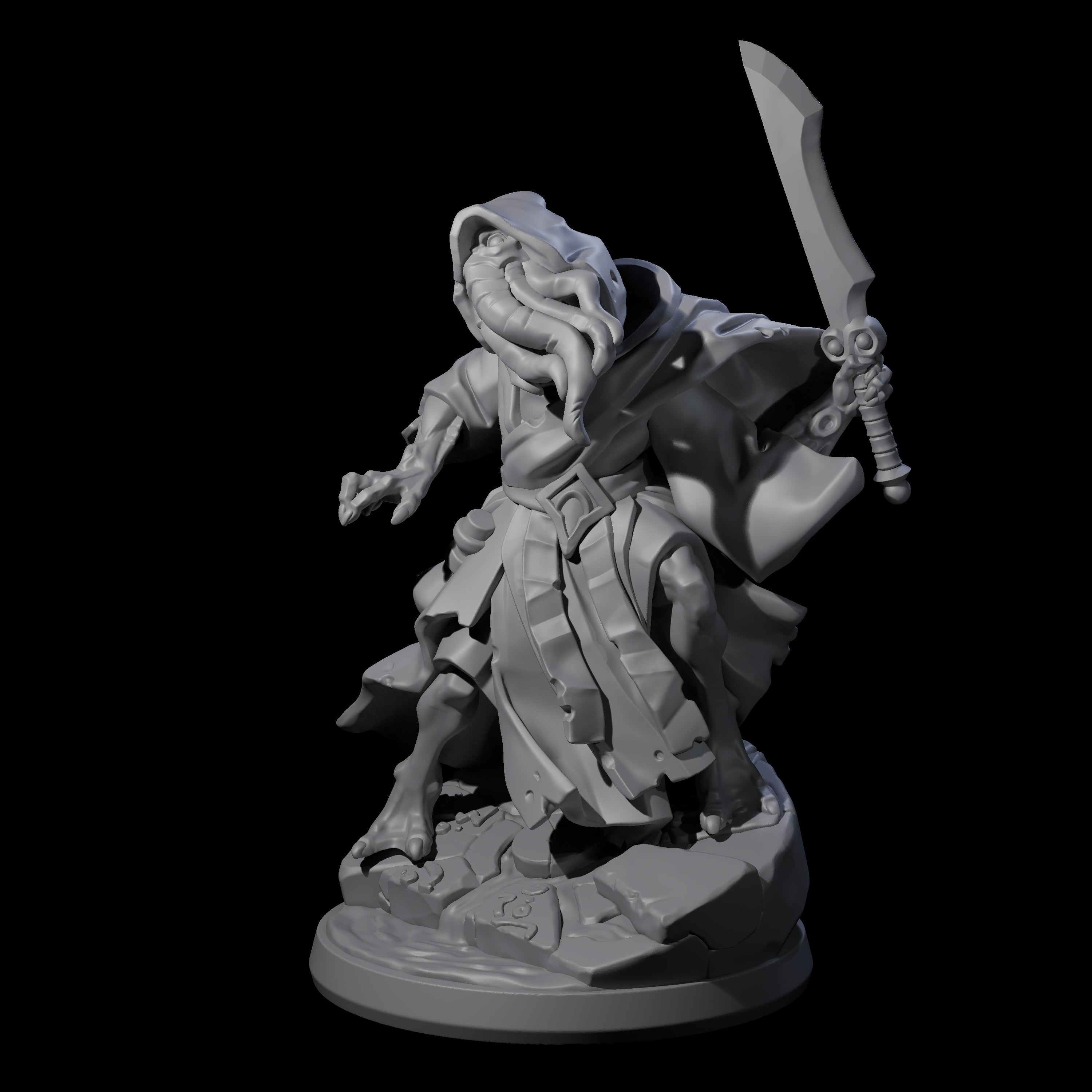 Bony Mind Flayer B Miniature for Dungeons and Dragons, Pathfinder or other TTRPGs