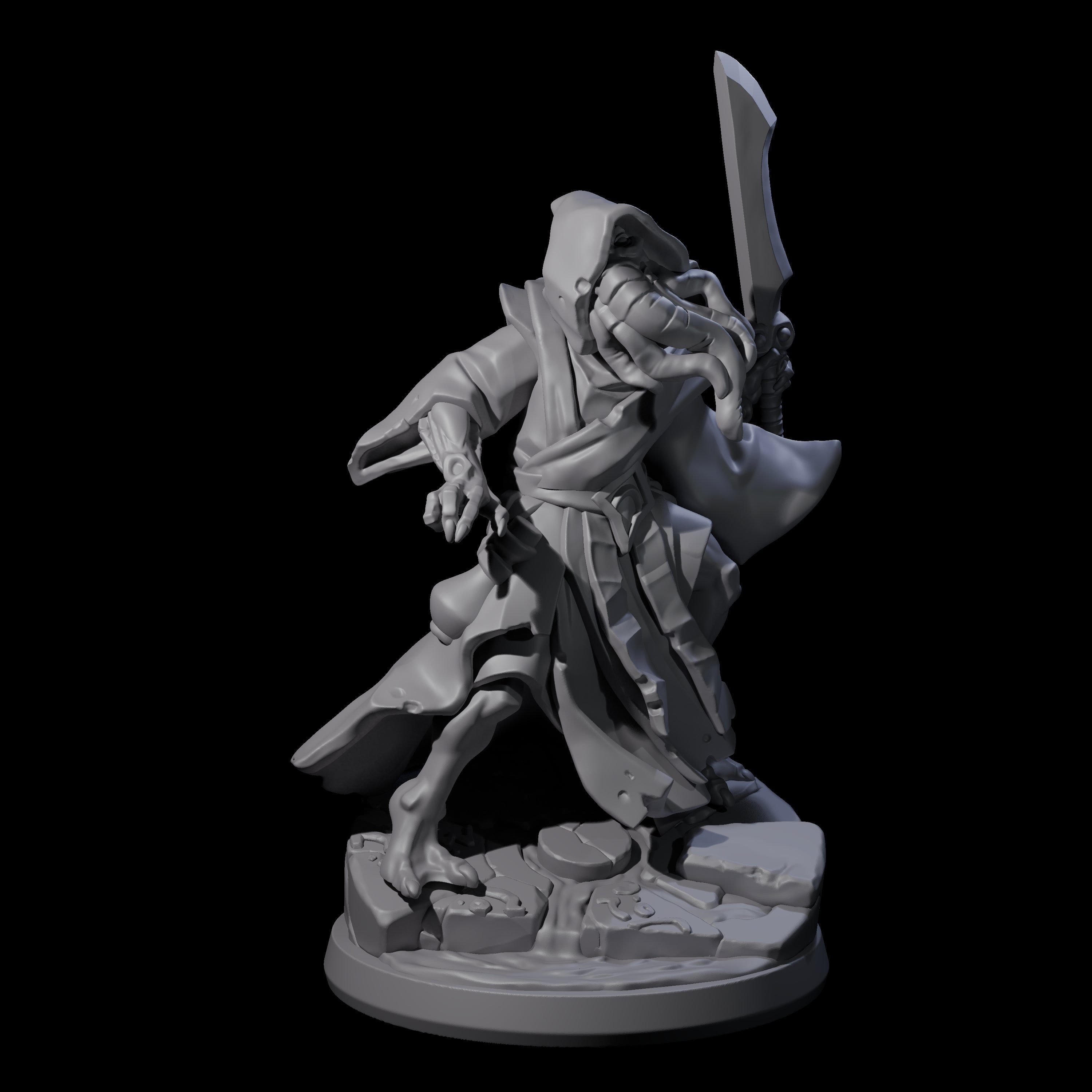 Bony Mind Flayer B Miniature for Dungeons and Dragons, Pathfinder or other TTRPGs