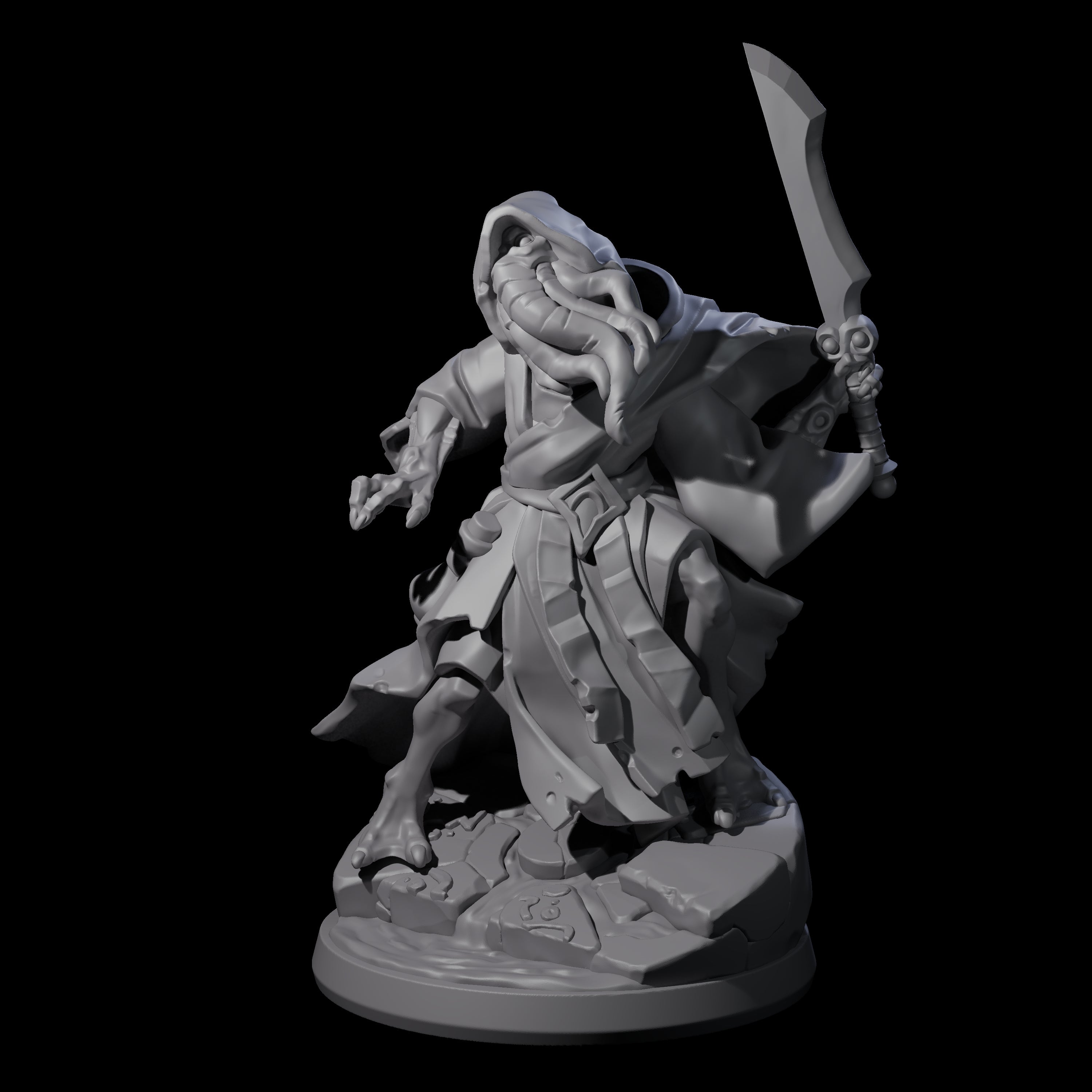 Bony Mind Flayer B Miniature for Dungeons and Dragons, Pathfinder or other TTRPGs