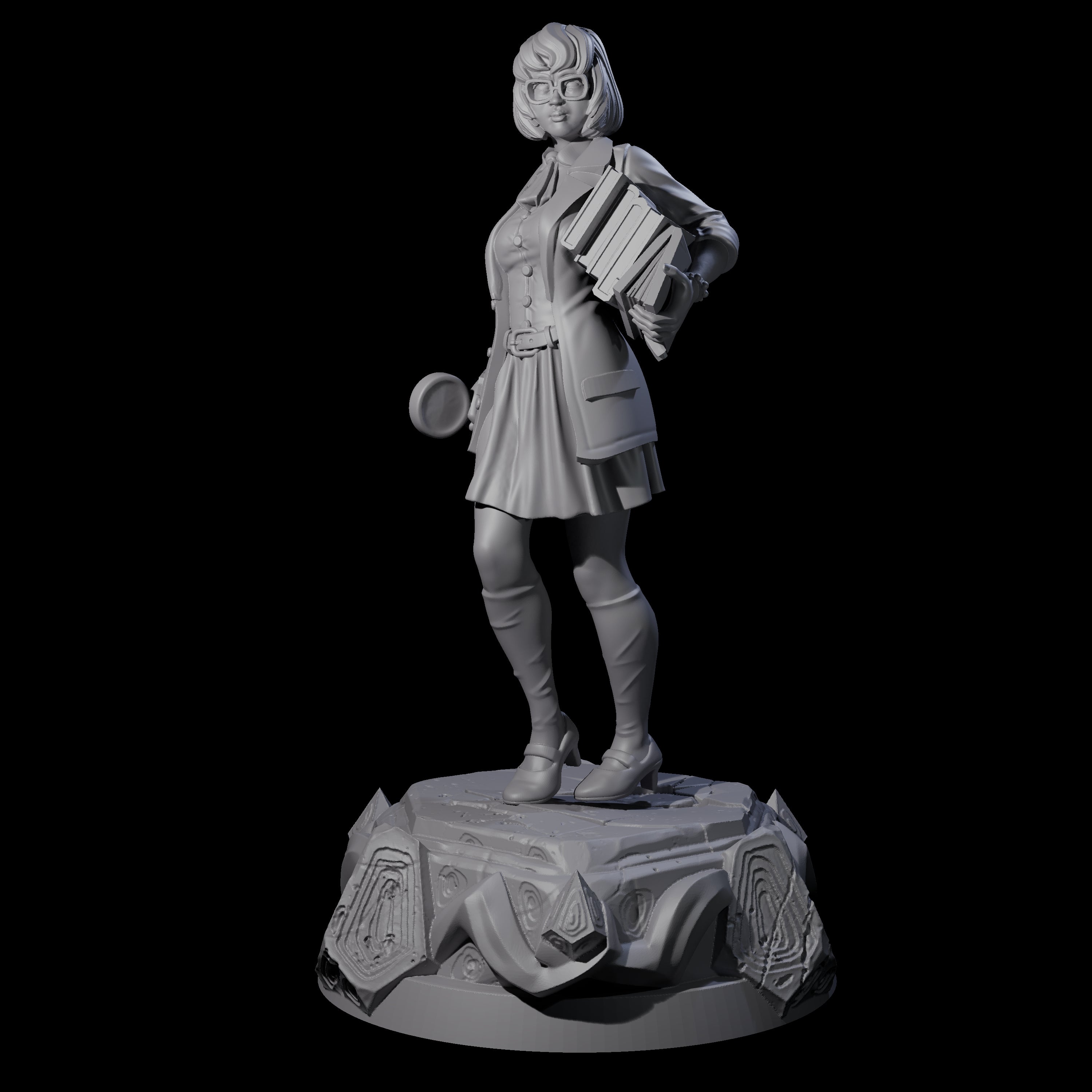 Bookish Human Scholar Miniature for Dungeons and Dragons, Pathfinder or other TTRPGs