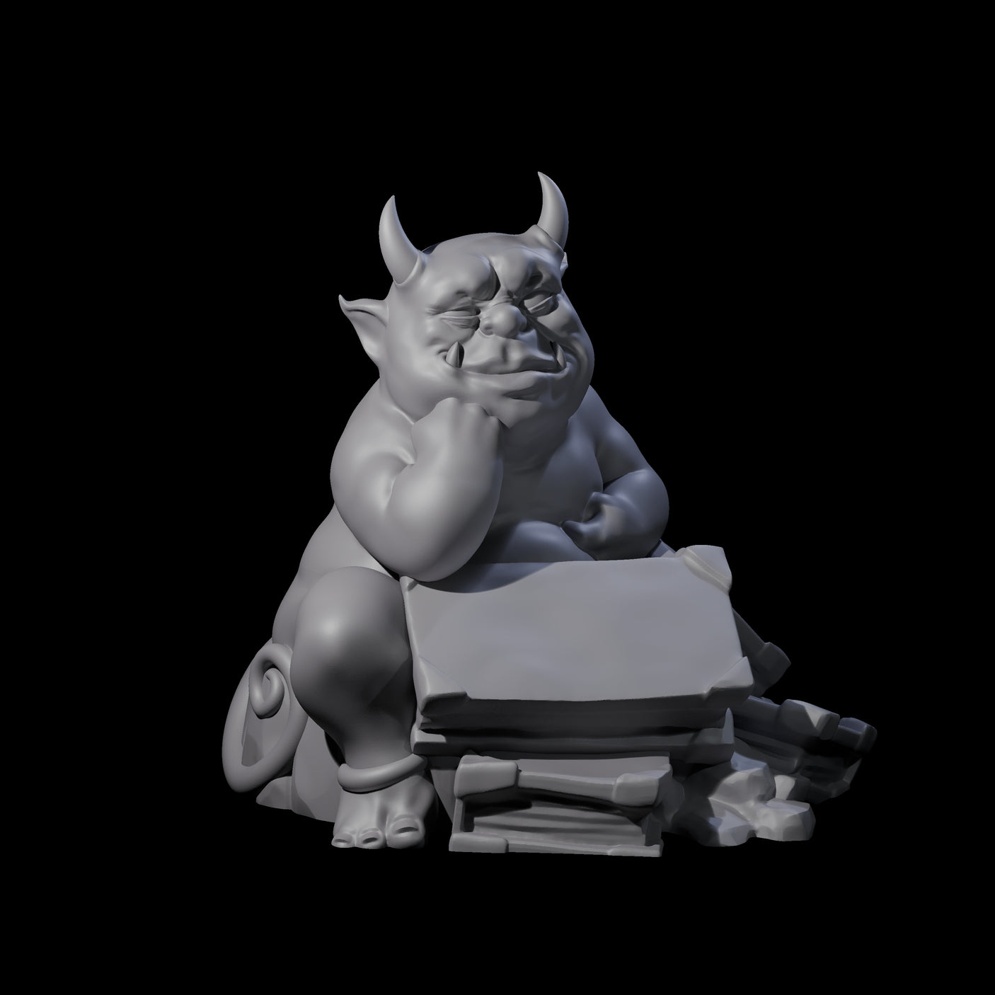 Bookworm Imp Scholar Miniature for Dungeons and Dragons, Pathfinder or other TTRPGs