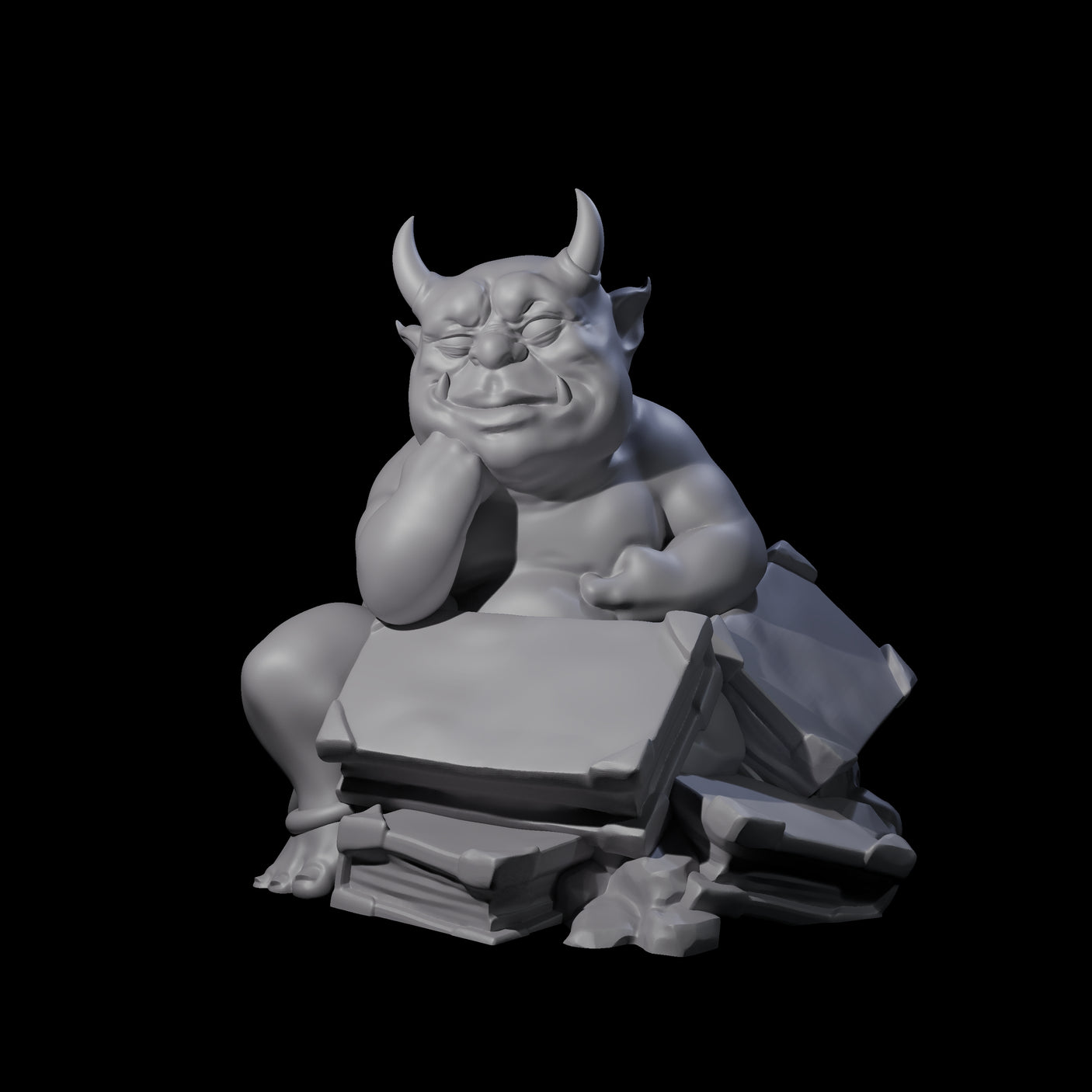 Bookworm Imp Scholar Miniature for Dungeons and Dragons, Pathfinder or other TTRPGs