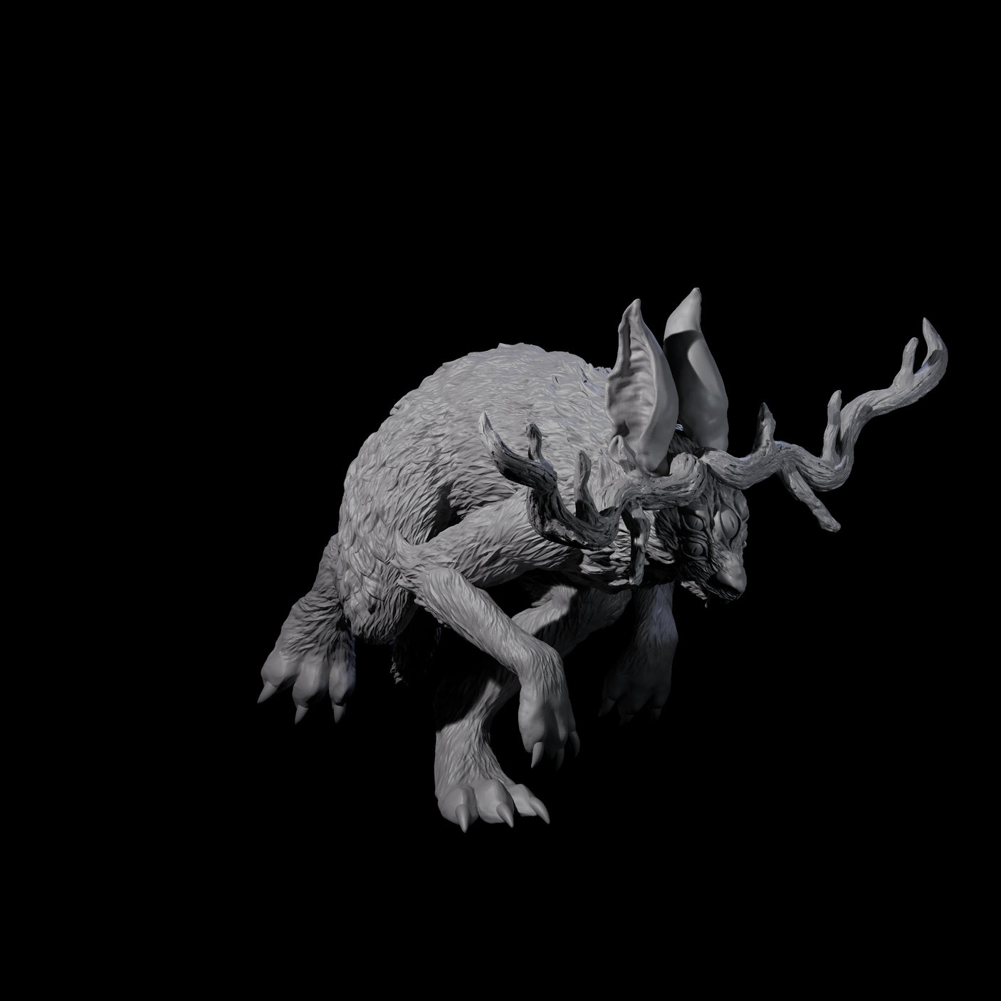 Bounding Jackalope A Miniature for Dungeons and Dragons, Pathfinder or other TTRPGs