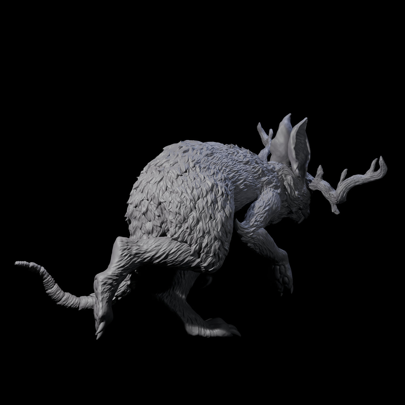 Bounding Jackalope A Miniature for Dungeons and Dragons, Pathfinder or other TTRPGs