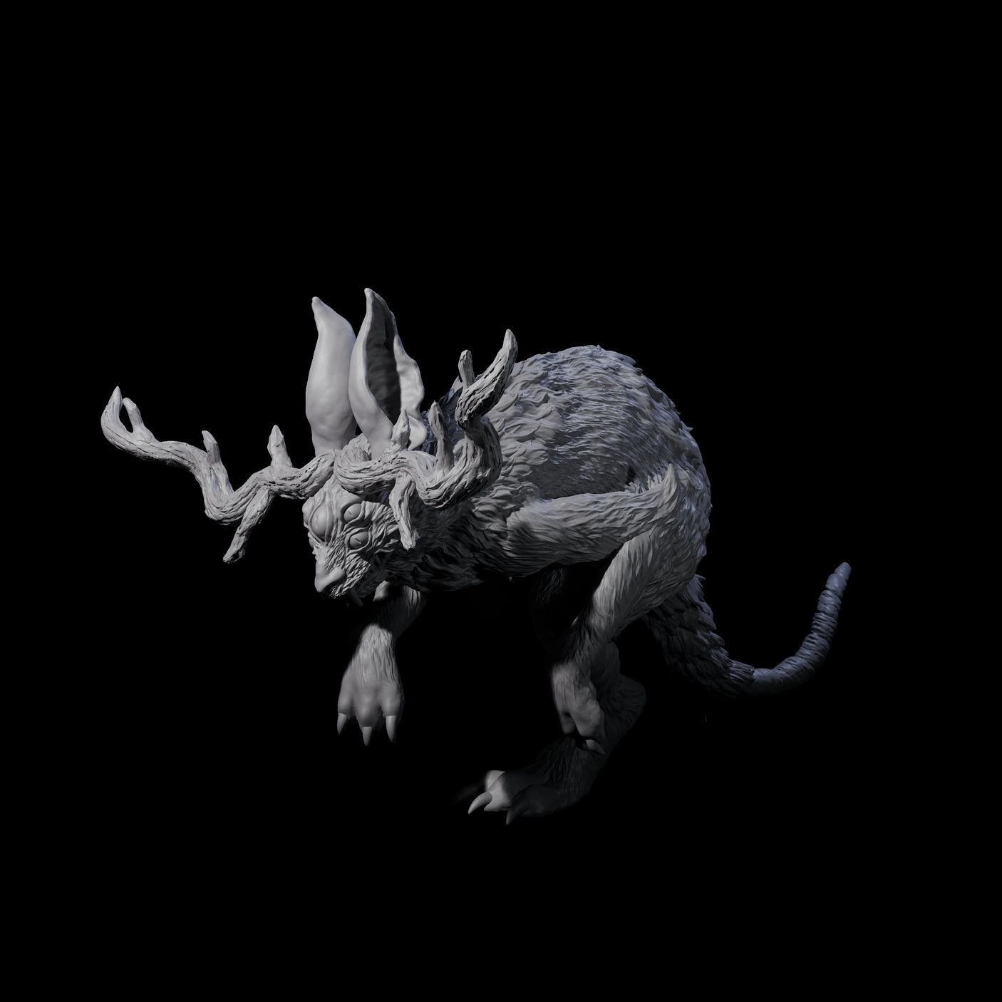Bounding Jackalope A Miniature for Dungeons and Dragons, Pathfinder or other TTRPGs