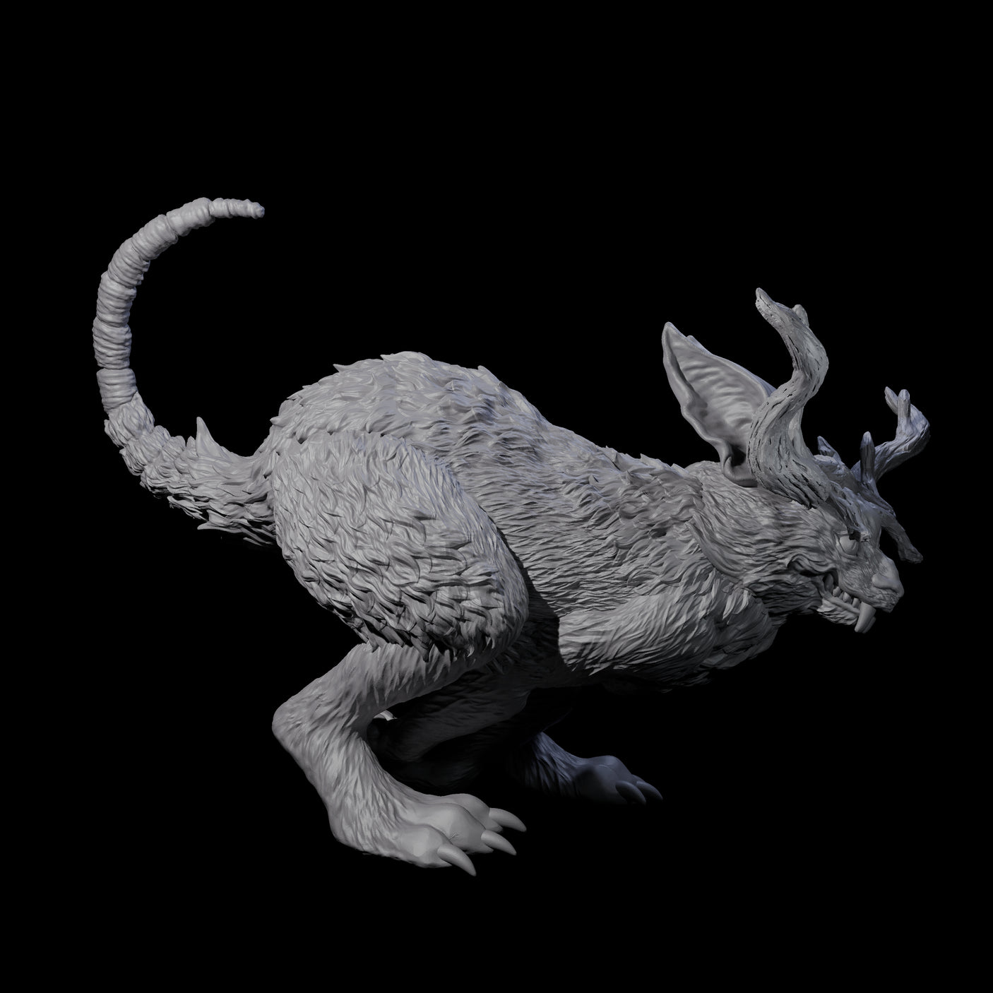 Bounding Jackalope B Miniature for Dungeons and Dragons, Pathfinder or other TTRPGs