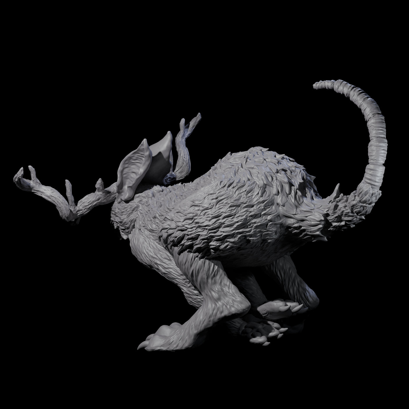 Bounding Jackalope B Miniature for Dungeons and Dragons, Pathfinder or other TTRPGs