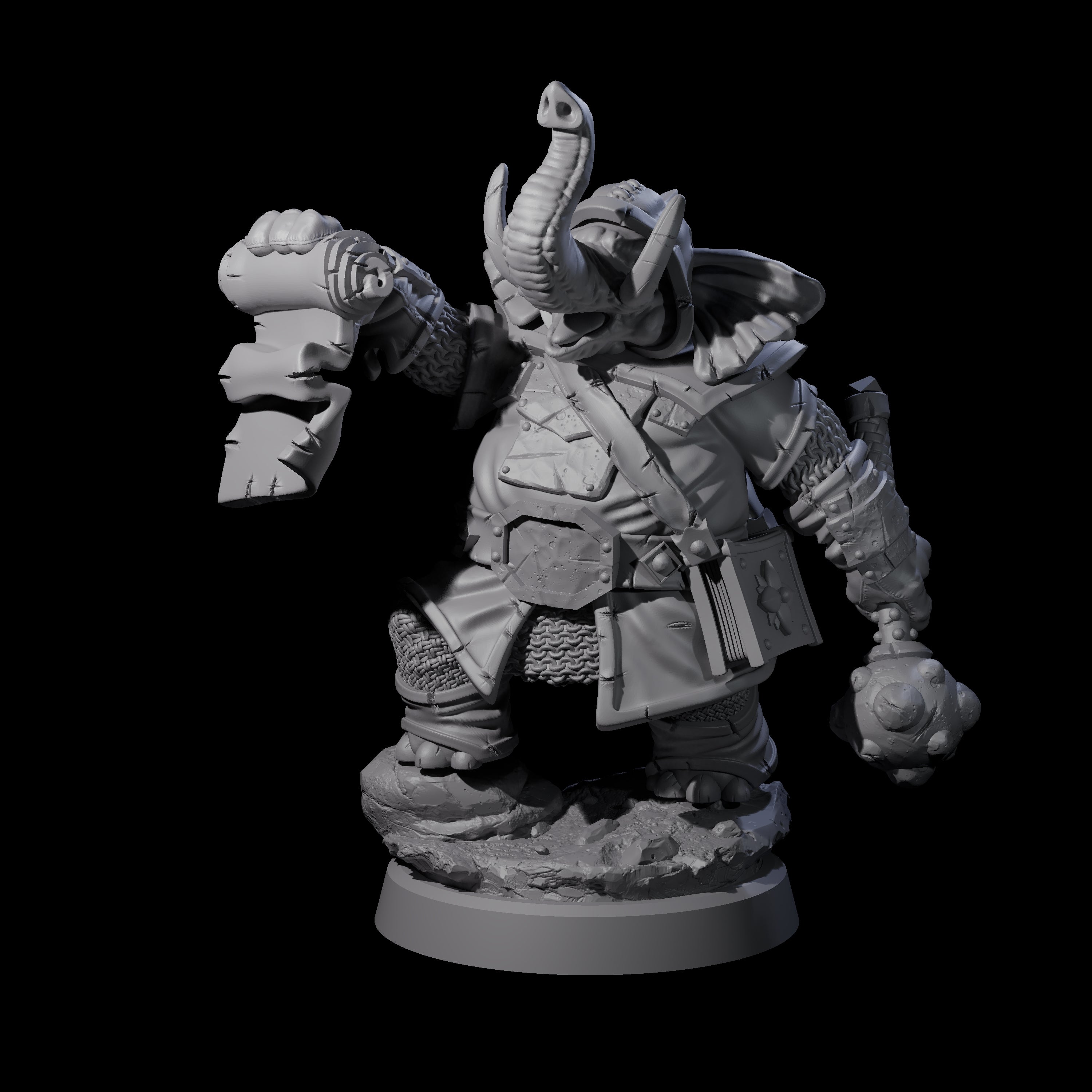 Bounty Hunter Loxodon Miniature for Dungeons and Dragons, Pathfinder or other TTRPGs