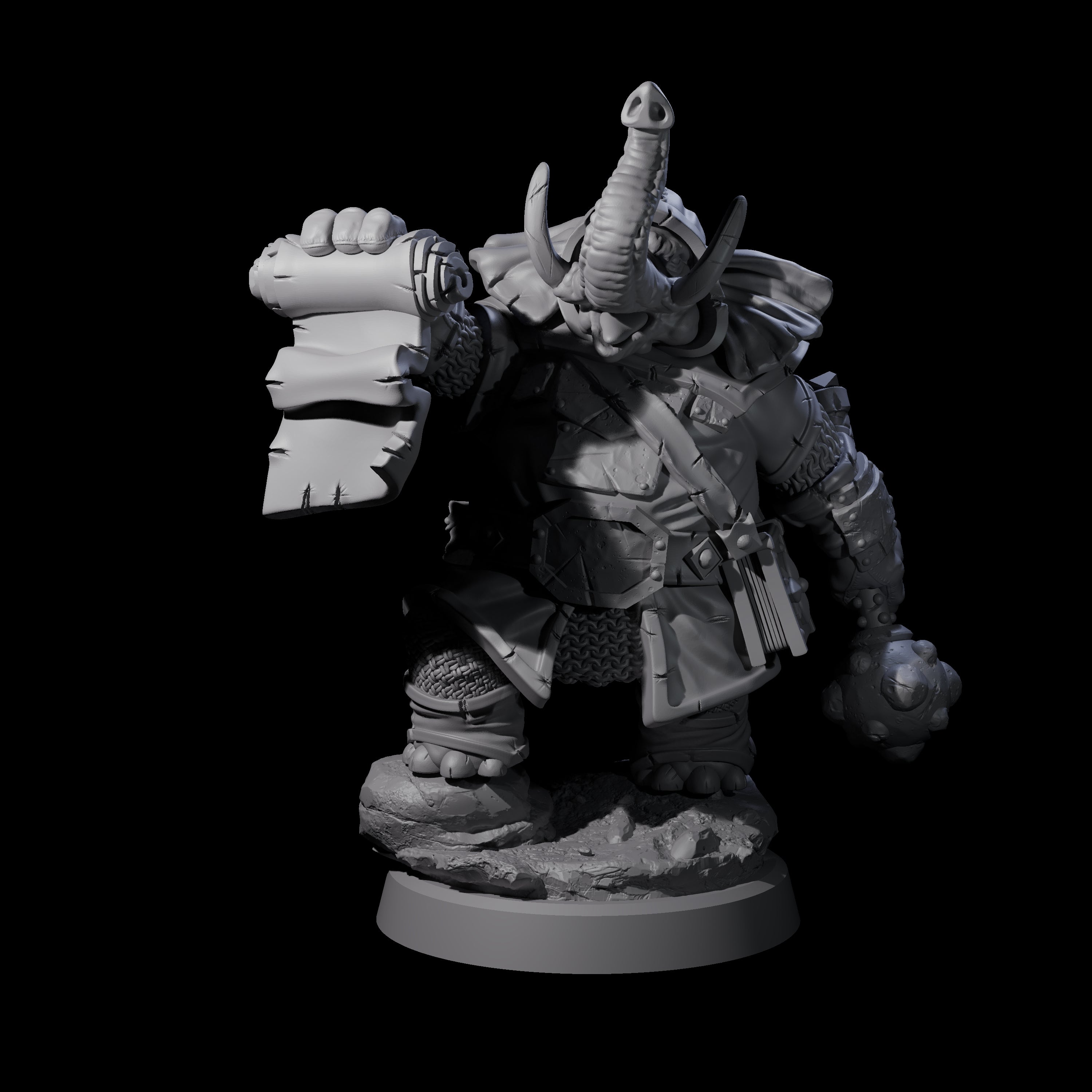 Bounty Hunter Loxodon Miniature for Dungeons and Dragons, Pathfinder or other TTRPGs