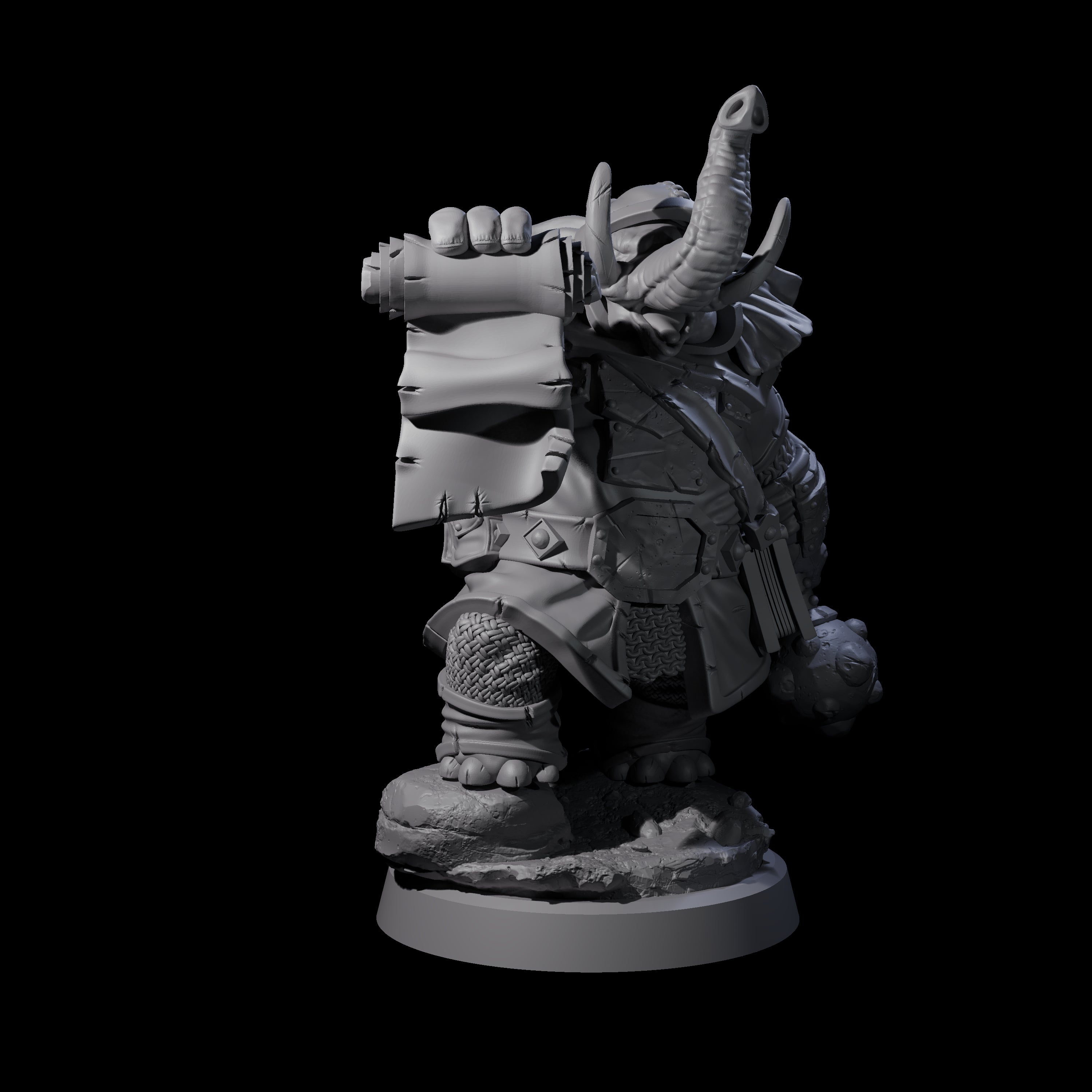 Bounty Hunter Loxodon Miniature for Dungeons and Dragons, Pathfinder or other TTRPGs