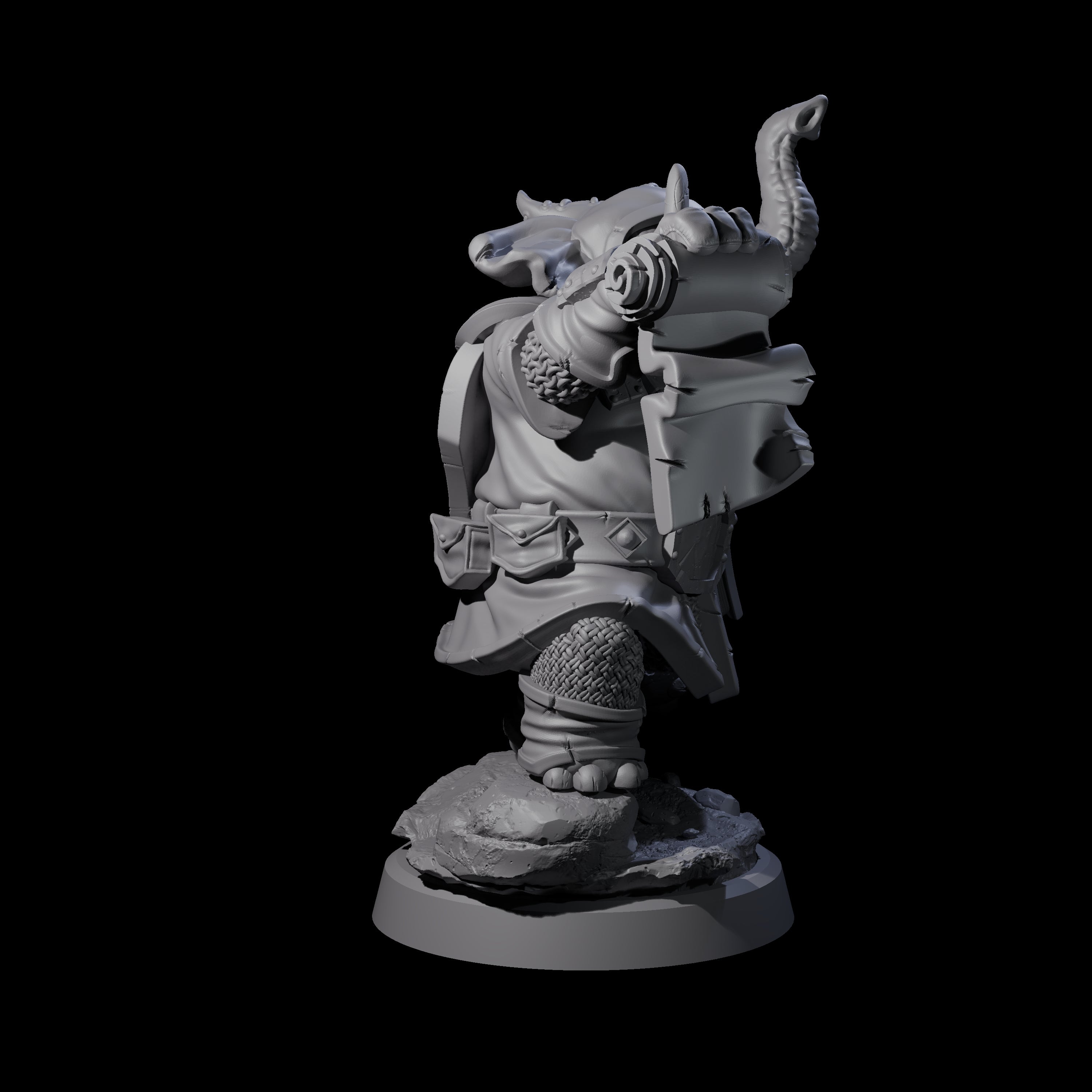 Bounty Hunter Loxodon Miniature for Dungeons and Dragons, Pathfinder or other TTRPGs