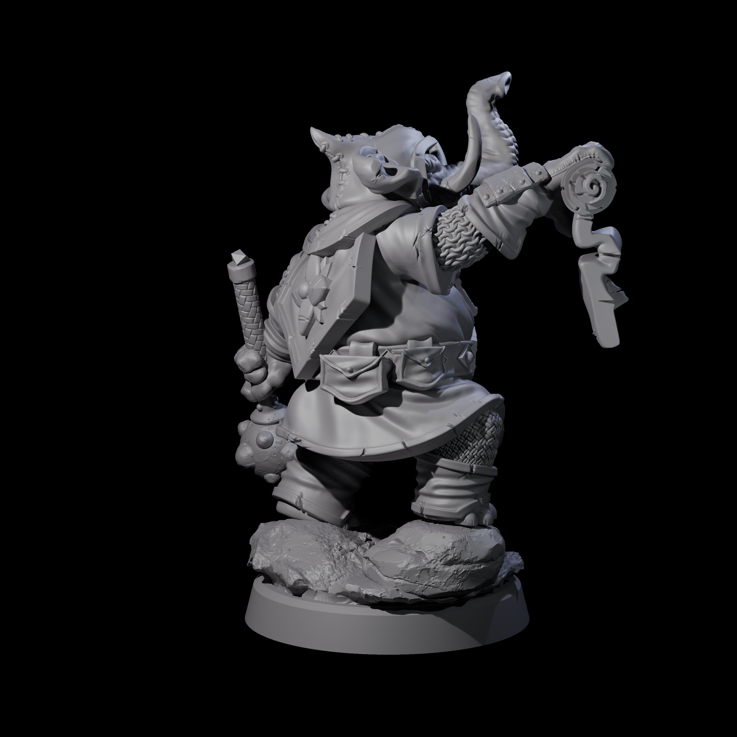 Bounty Hunter Loxodon Miniature for Dungeons and Dragons, Pathfinder or other TTRPGs