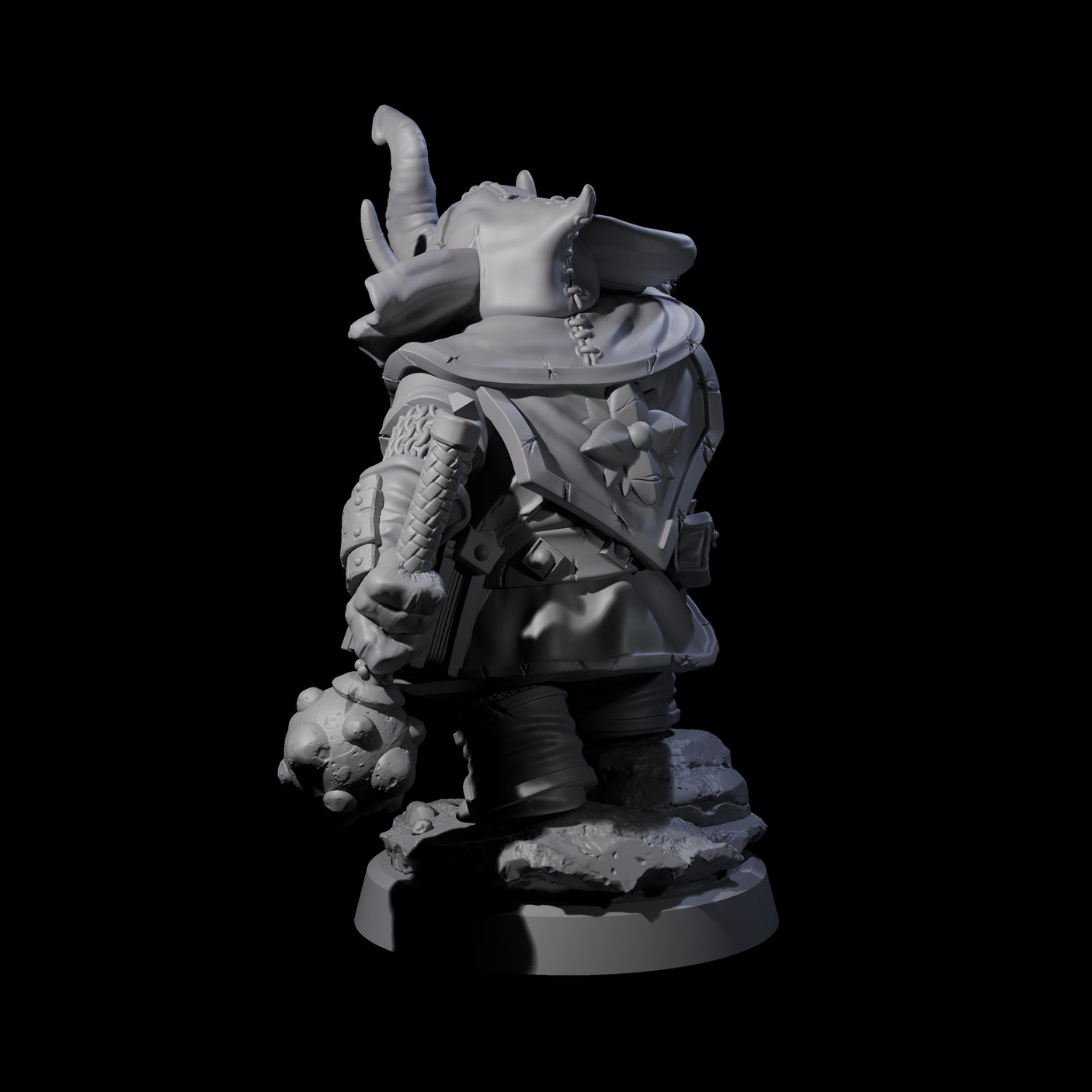 Bounty Hunter Loxodon Miniature for Dungeons and Dragons, Pathfinder or other TTRPGs