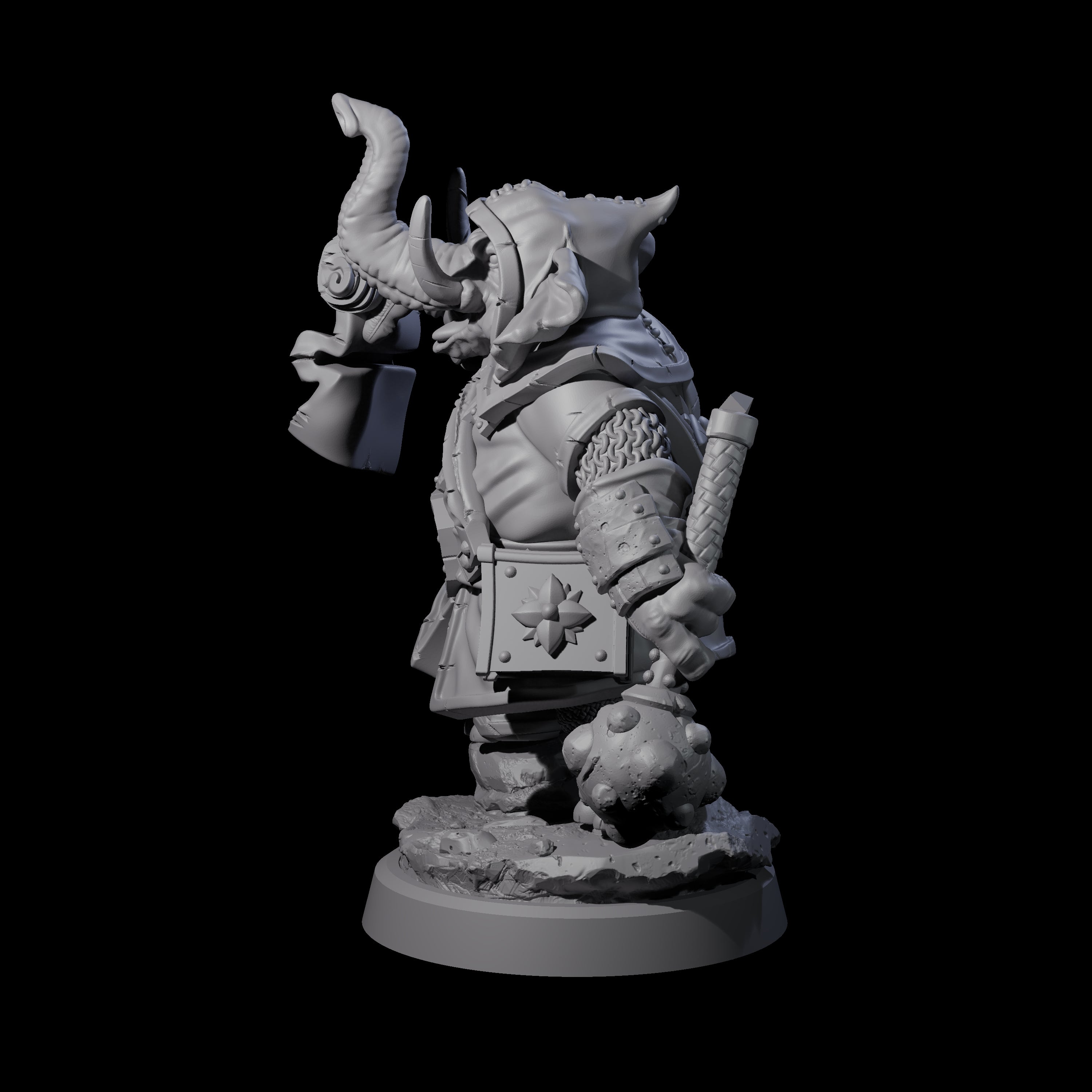 Bounty Hunter Loxodon Miniature for Dungeons and Dragons, Pathfinder or other TTRPGs