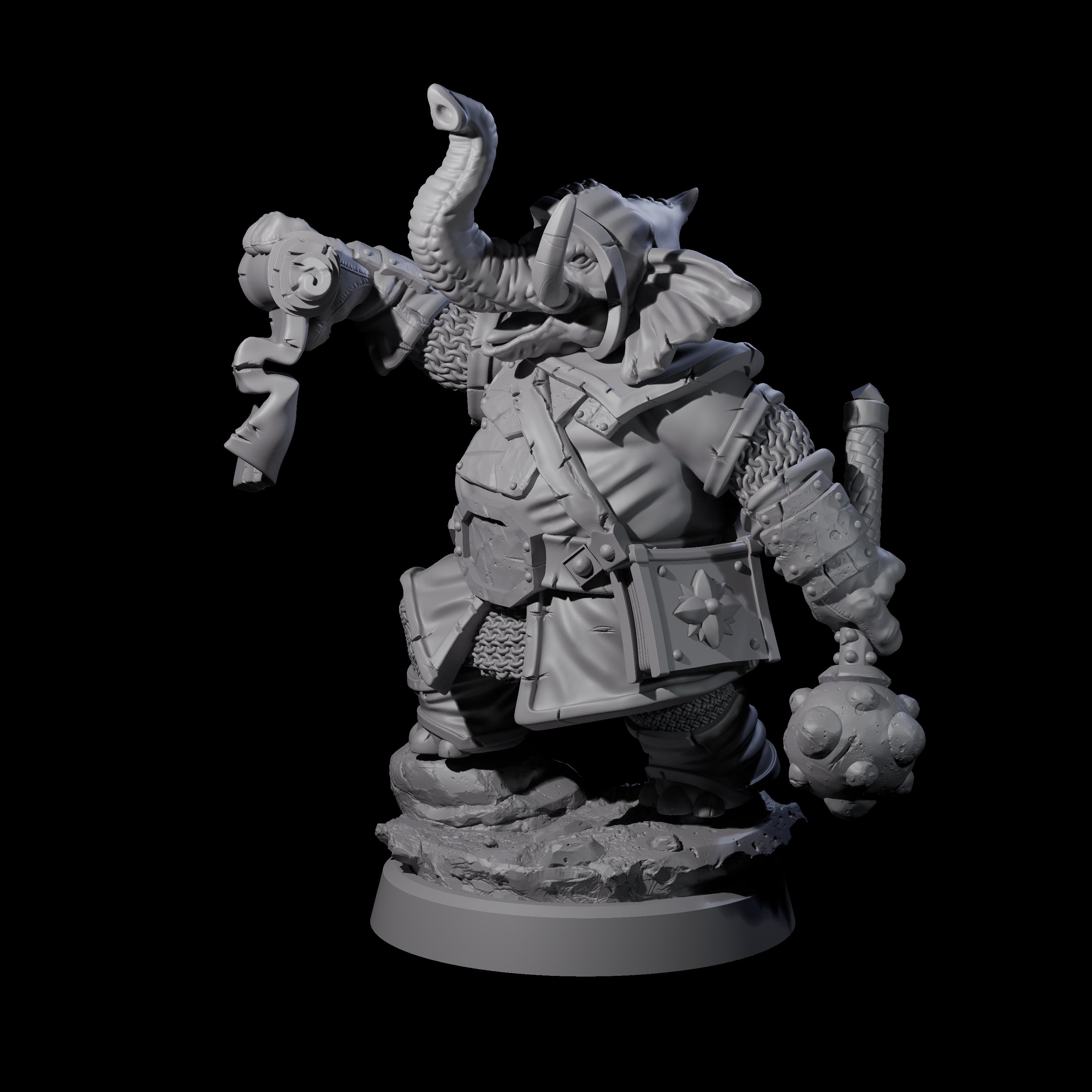 Bounty Hunter Loxodon Miniature for Dungeons and Dragons, Pathfinder or other TTRPGs
