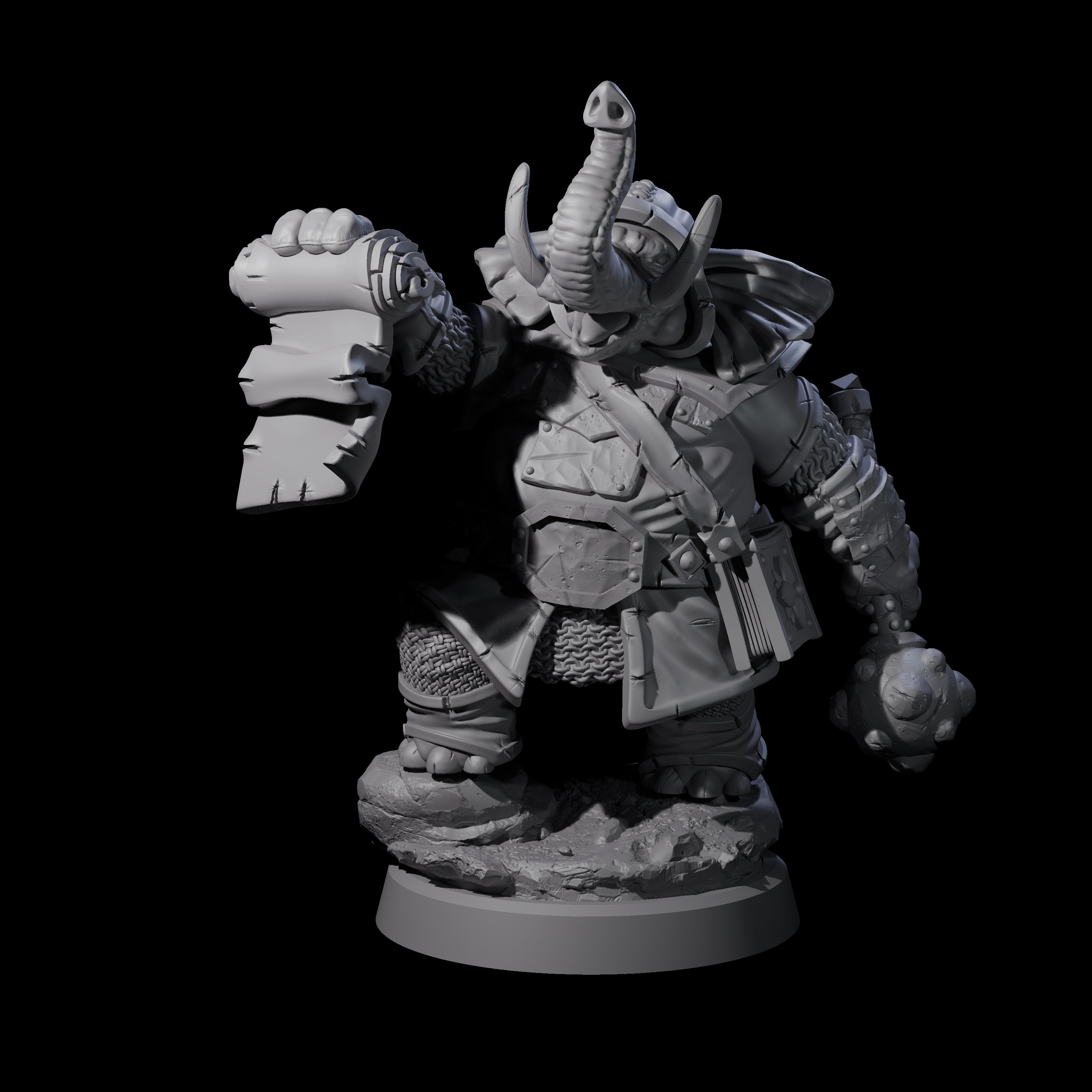 Bounty Hunter Loxodon Miniature for Dungeons and Dragons, Pathfinder or other TTRPGs