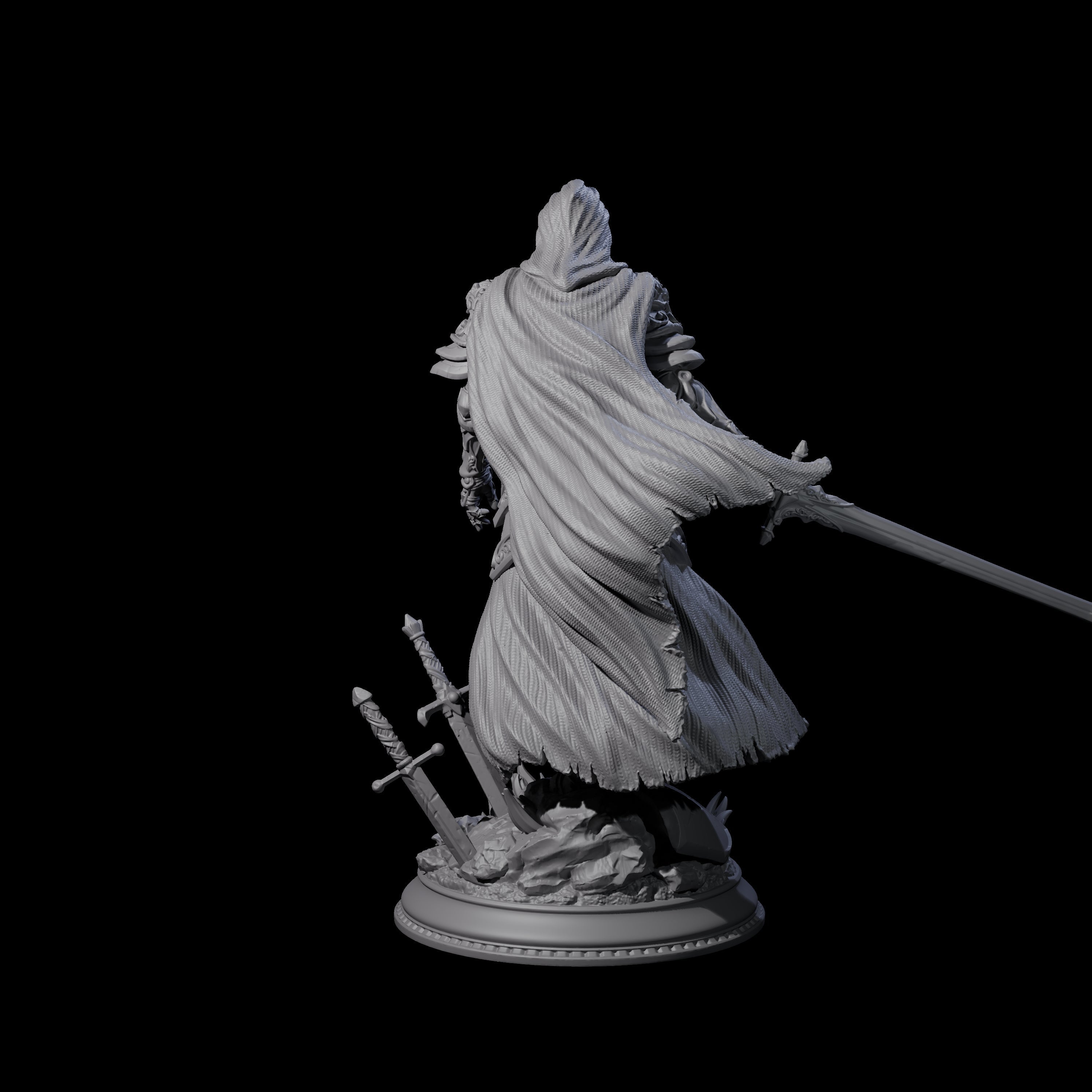 Brandishing Armoured Fighter Miniature for Dungeons and Dragons, Pathfinder or other TTRPGs