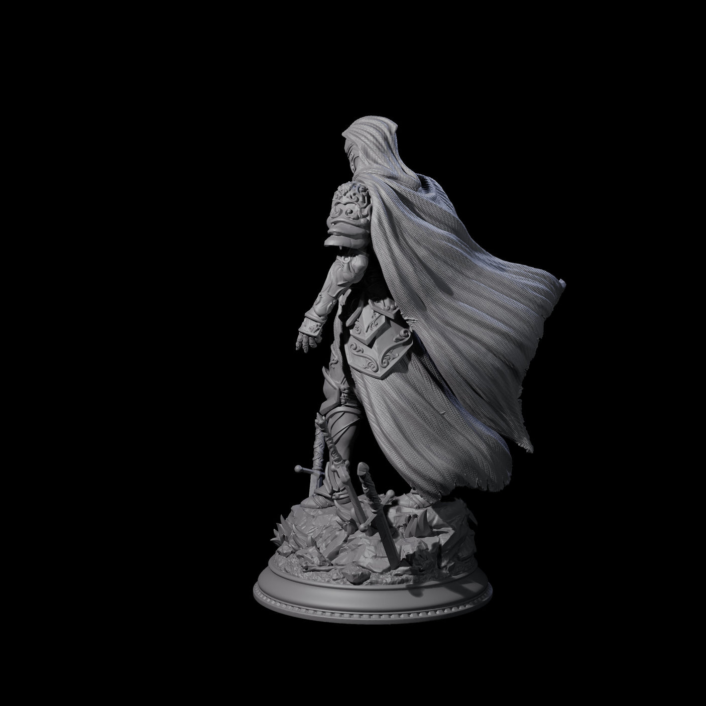 Brandishing Armoured Fighter Miniature for Dungeons and Dragons, Pathfinder or other TTRPGs