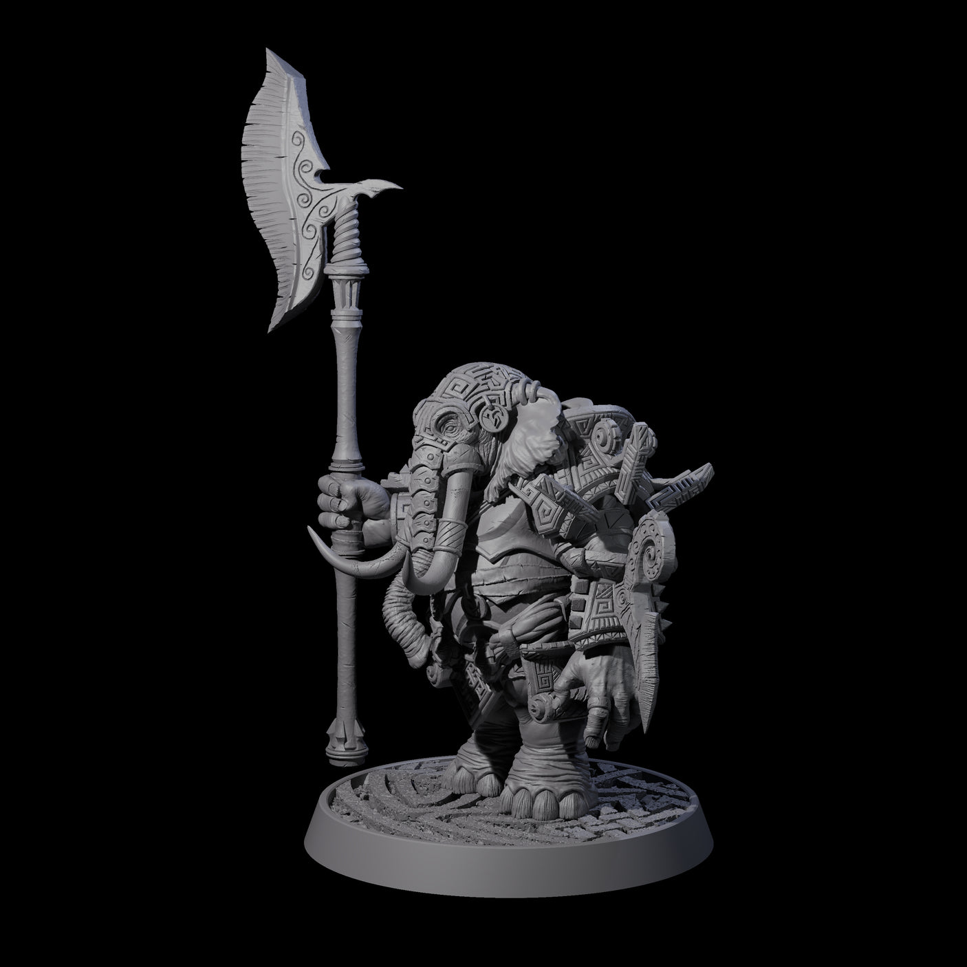 Brave Armoured Loxodon B Miniature for Dungeons and Dragons, Pathfinder or other TTRPGs
