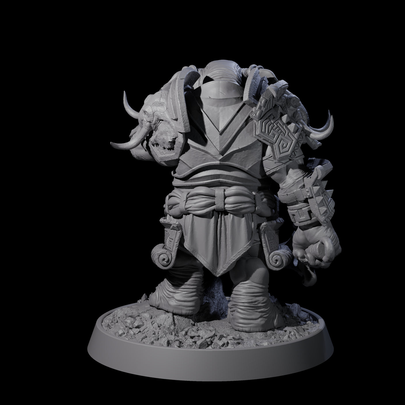 Brave Armoured Loxodon D Miniature for Dungeons and Dragons, Pathfinder or other TTRPGs