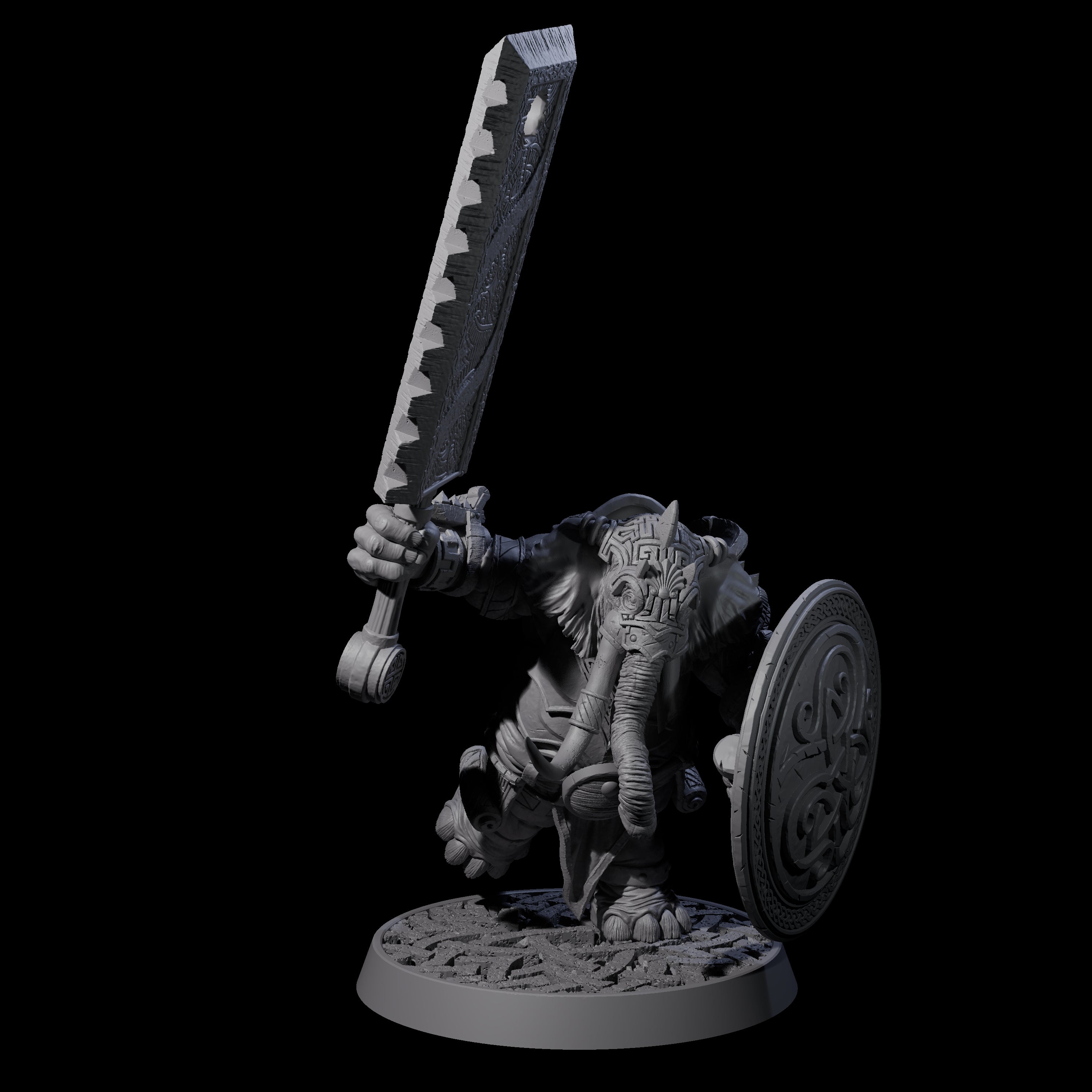 Brave Armoured Loxodon F Miniature for Dungeons and Dragons, Pathfinder or other TTRPGs