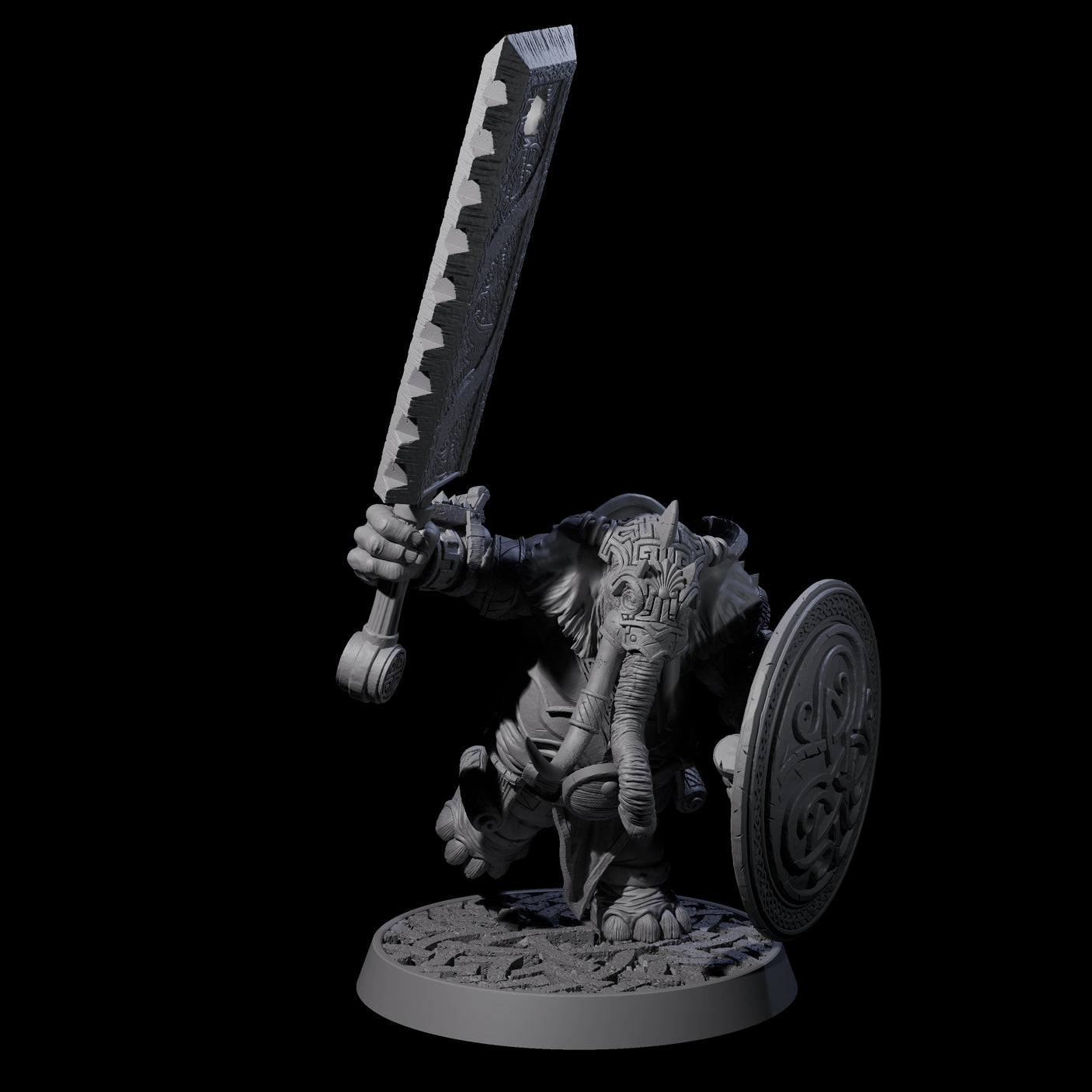 Brave Armoured Loxodon F Miniature for Dungeons and Dragons, Pathfinder or other TTRPGs