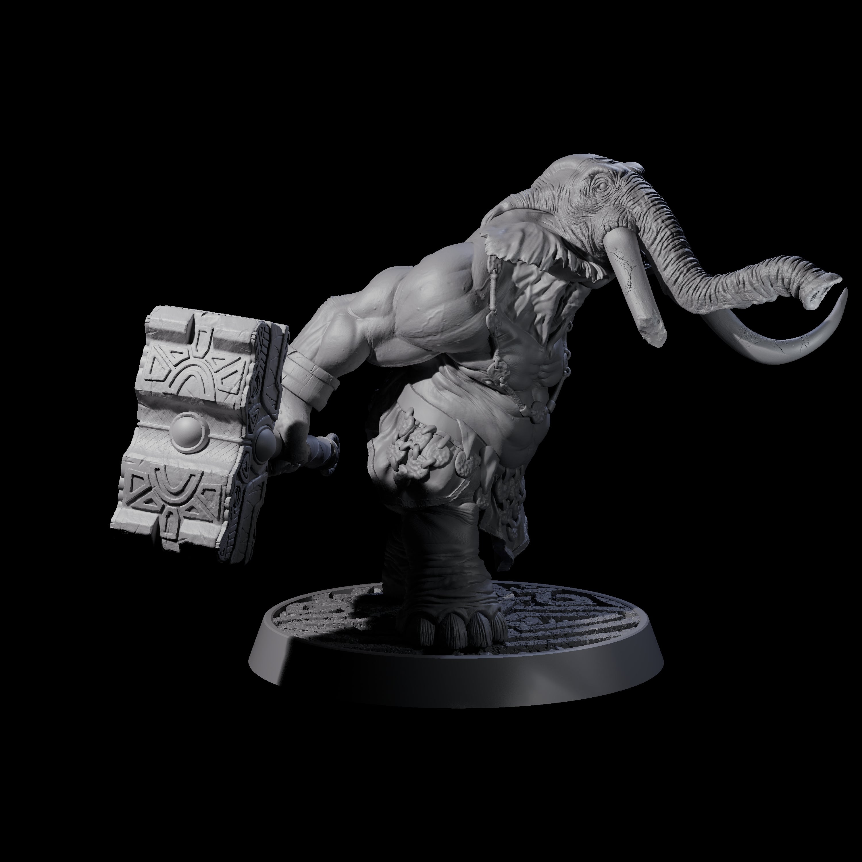 Brave Armoured Loxodon G Miniature for Dungeons and Dragons, Pathfinder or other TTRPGs
