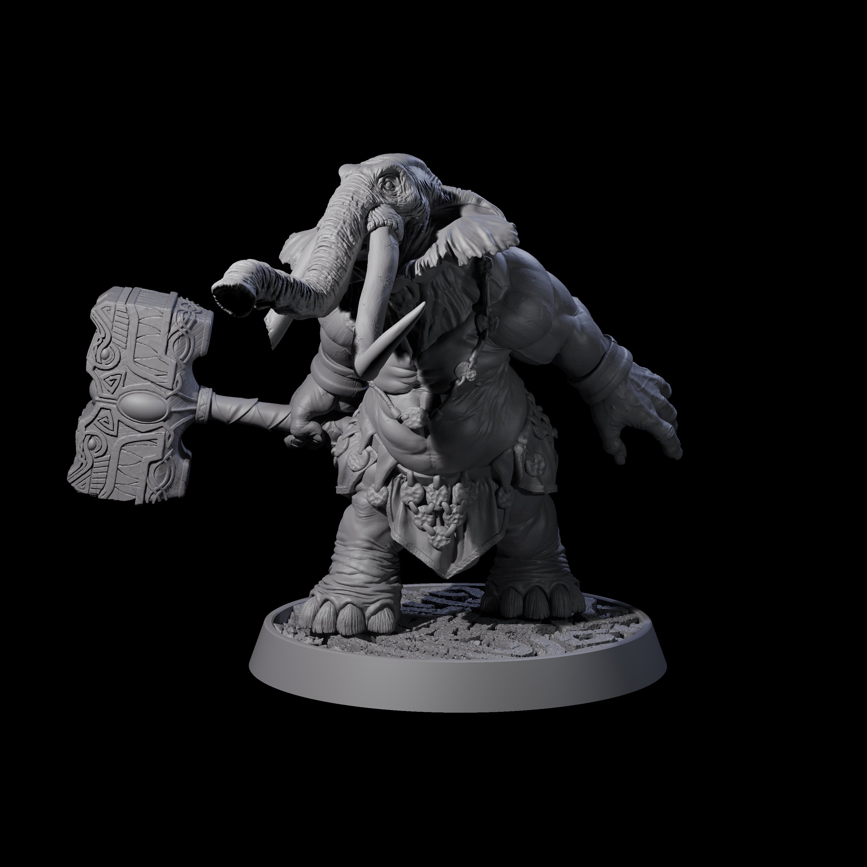 Brave Armoured Loxodon G Miniature for Dungeons and Dragons, Pathfinder or other TTRPGs
