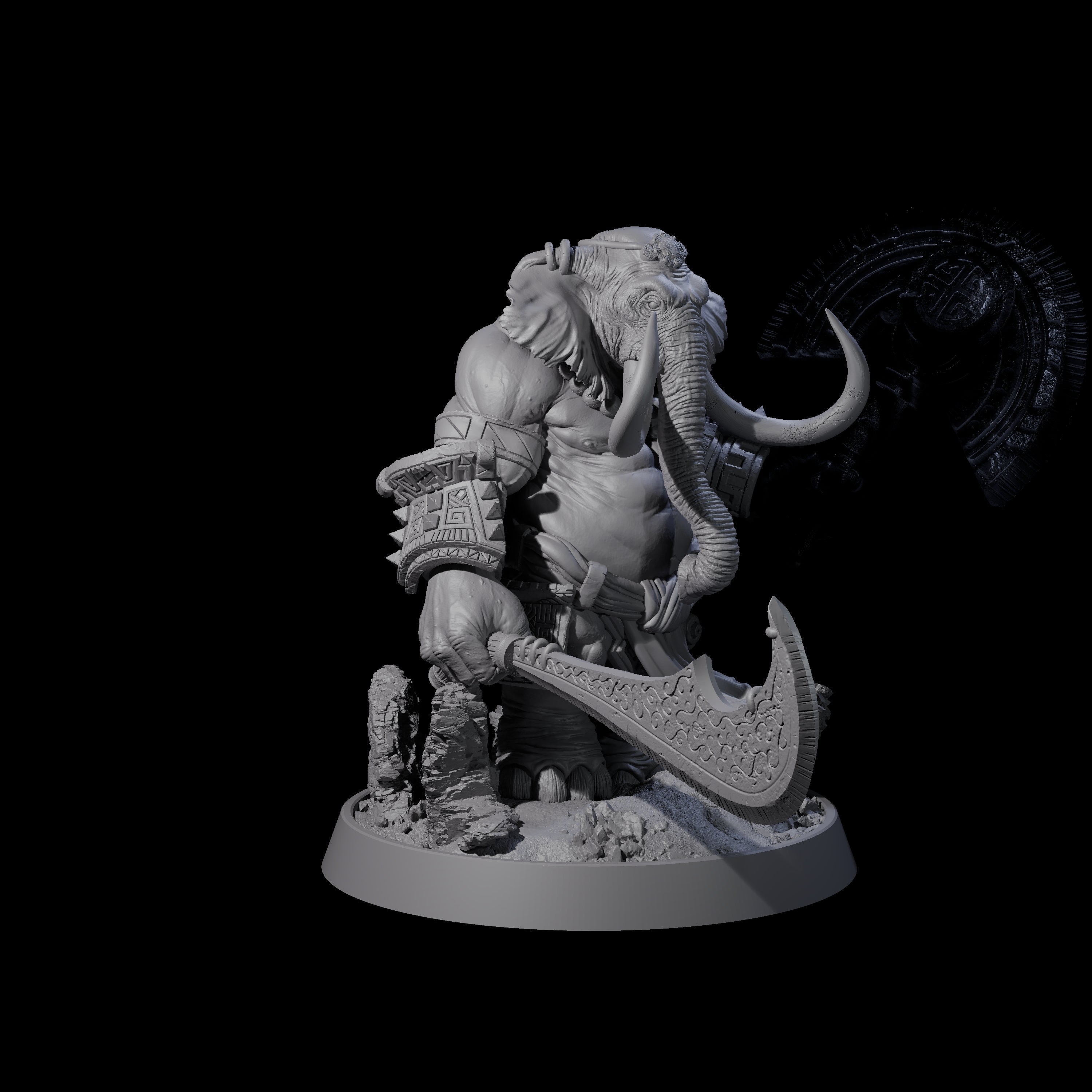 Brave Armoured Loxodon H Miniature for Dungeons and Dragons, Pathfinder or other TTRPGs