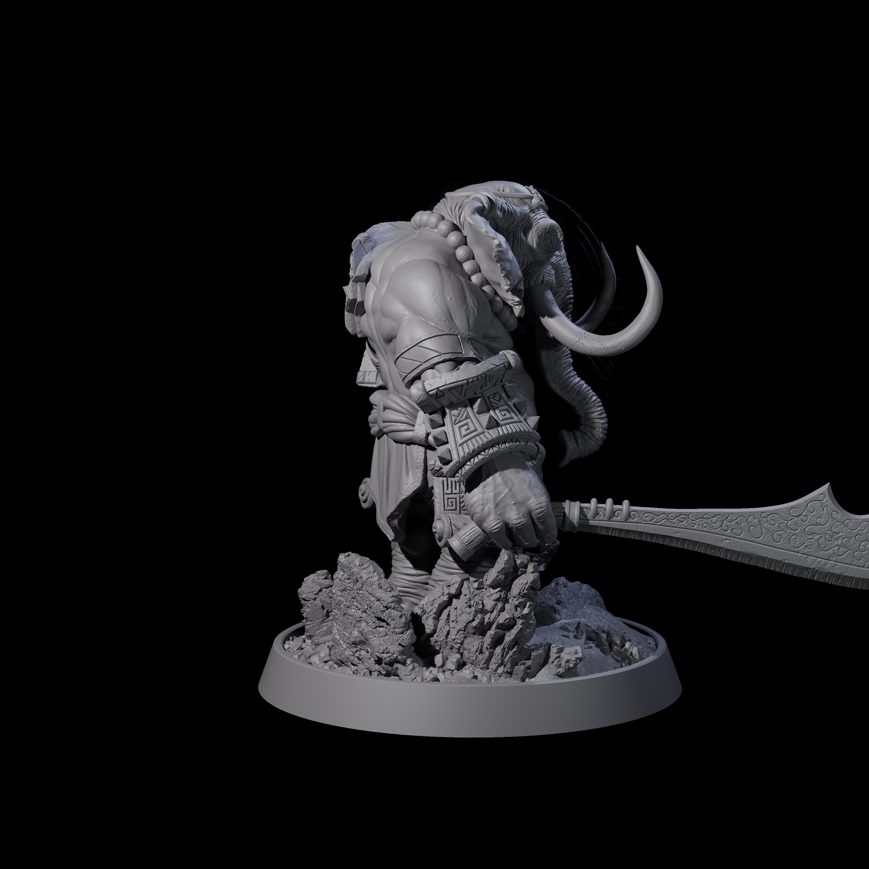 Brave Armoured Loxodon H Miniature for Dungeons and Dragons, Pathfinder or other TTRPGs