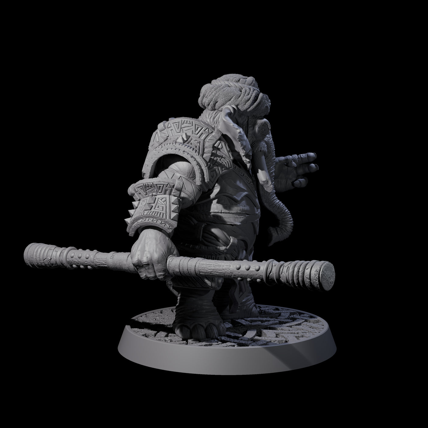 Brave Armoured Loxodon I Miniature for Dungeons and Dragons, Pathfinder or other TTRPGs