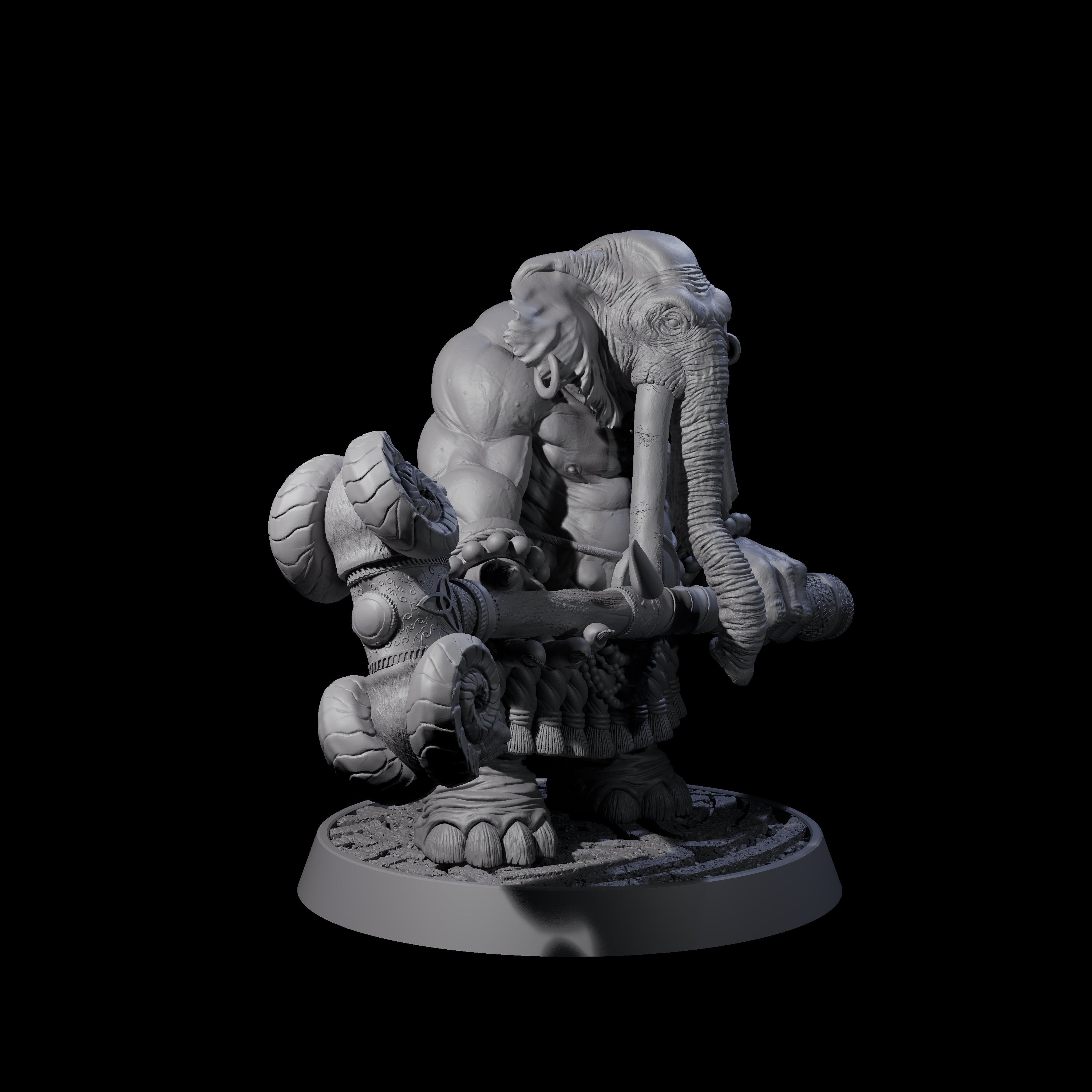 Brave Armoured Loxodon K Miniature for Dungeons and Dragons, Pathfinder or other TTRPGs