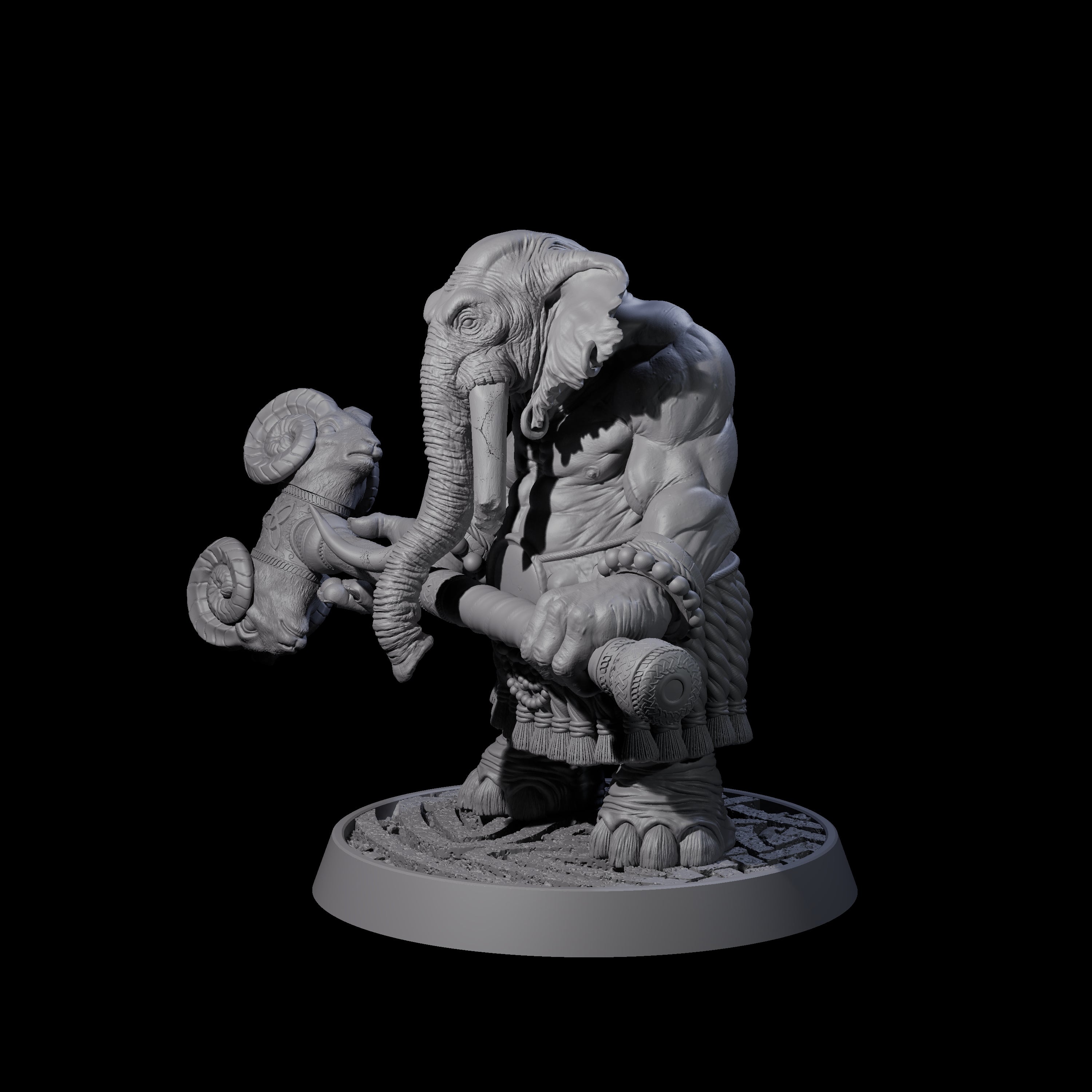 Brave Armoured Loxodon K Miniature for Dungeons and Dragons, Pathfinder or other TTRPGs