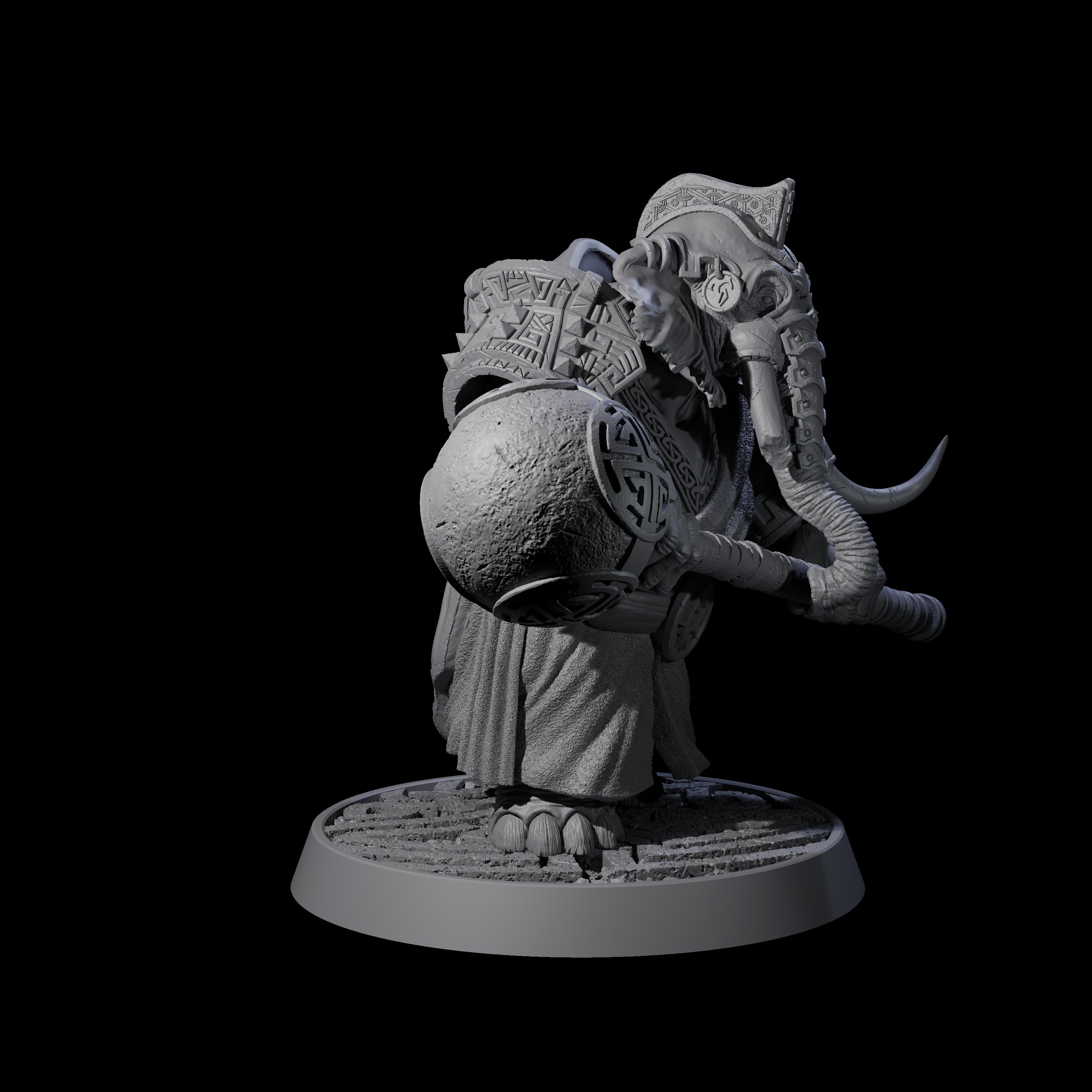 Brave Armoured Loxodon L Miniature for Dungeons and Dragons, Pathfinder or other TTRPGs
