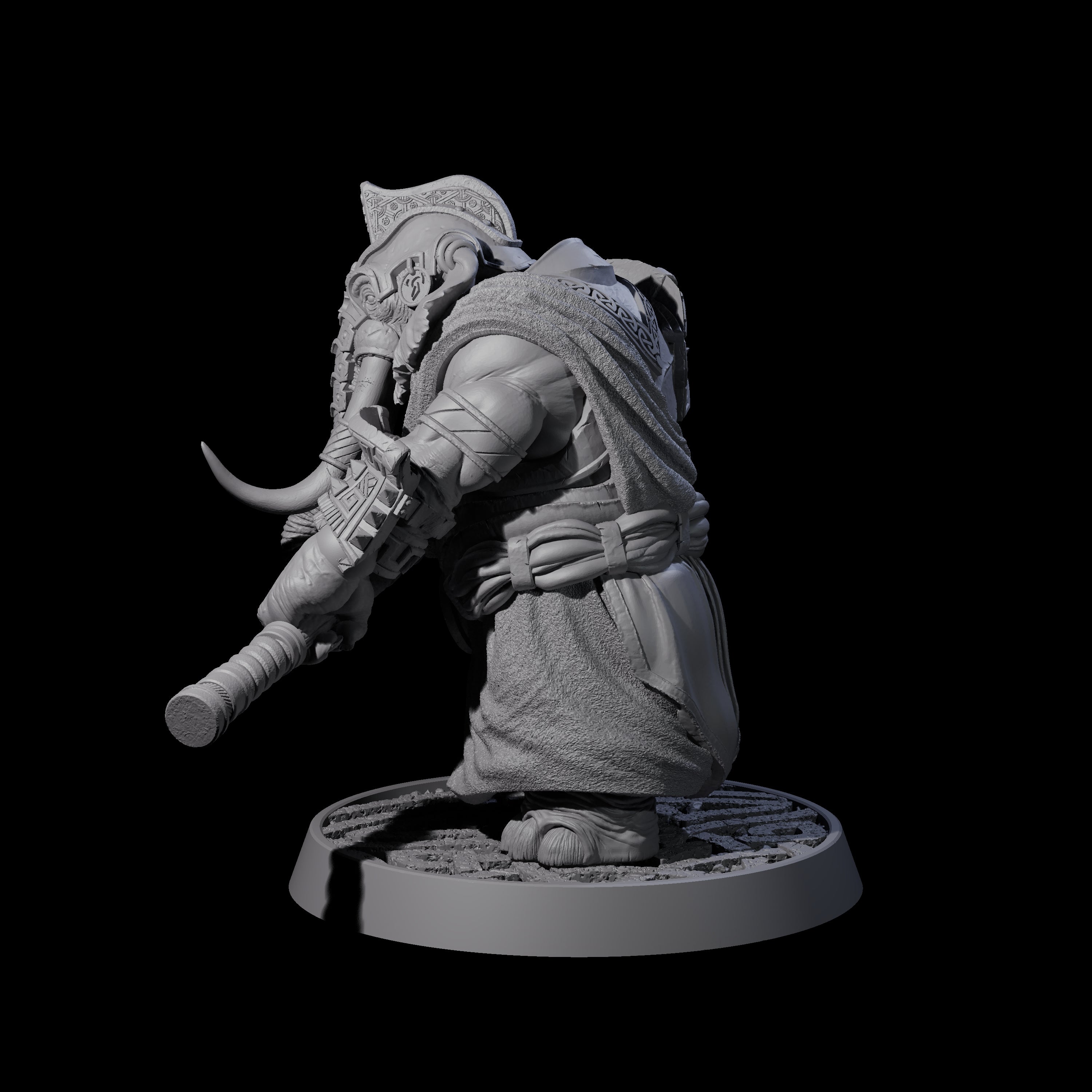Brave Armoured Loxodon L Miniature for Dungeons and Dragons, Pathfinder or other TTRPGs
