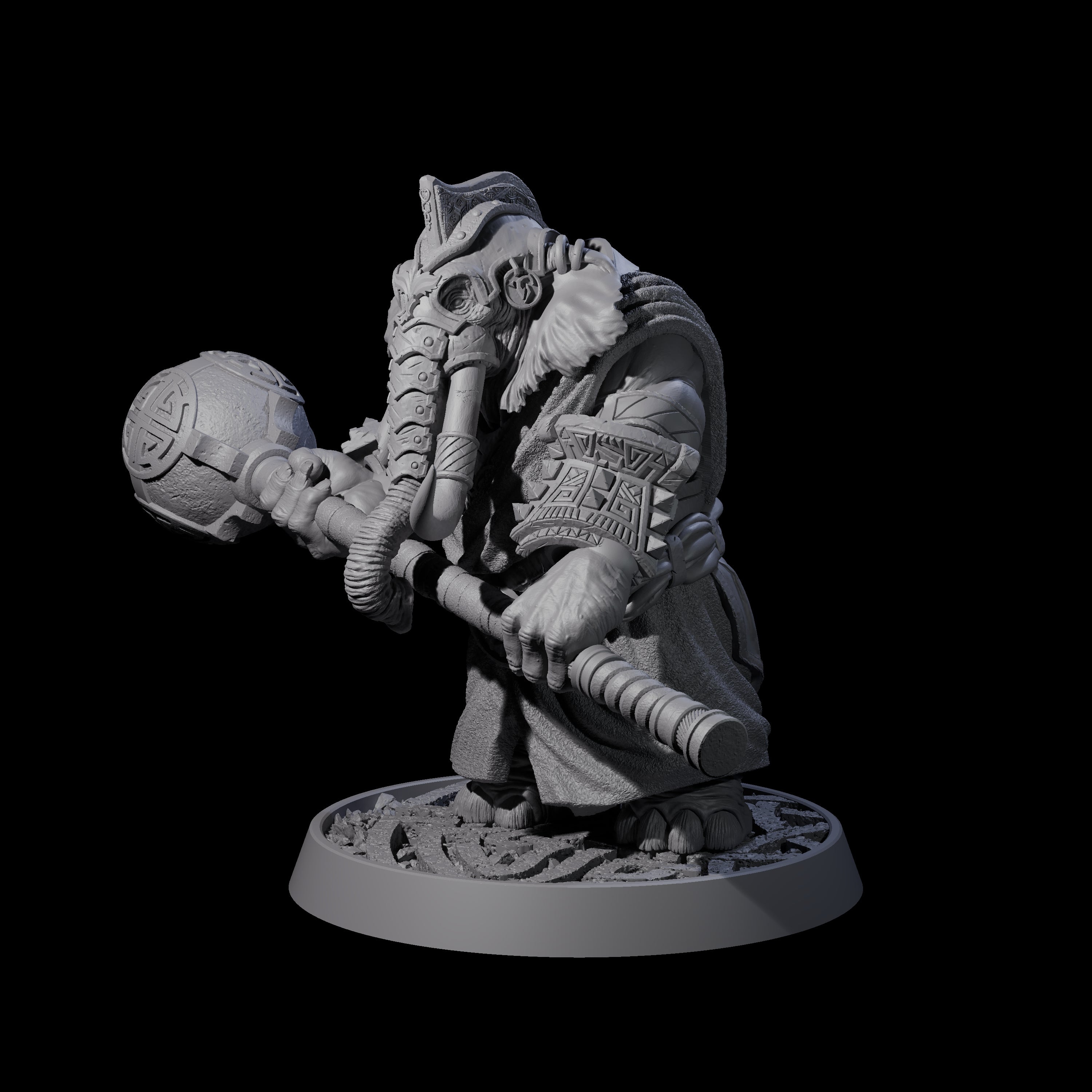 Brave Armoured Loxodon L Miniature for Dungeons and Dragons, Pathfinder or other TTRPGs