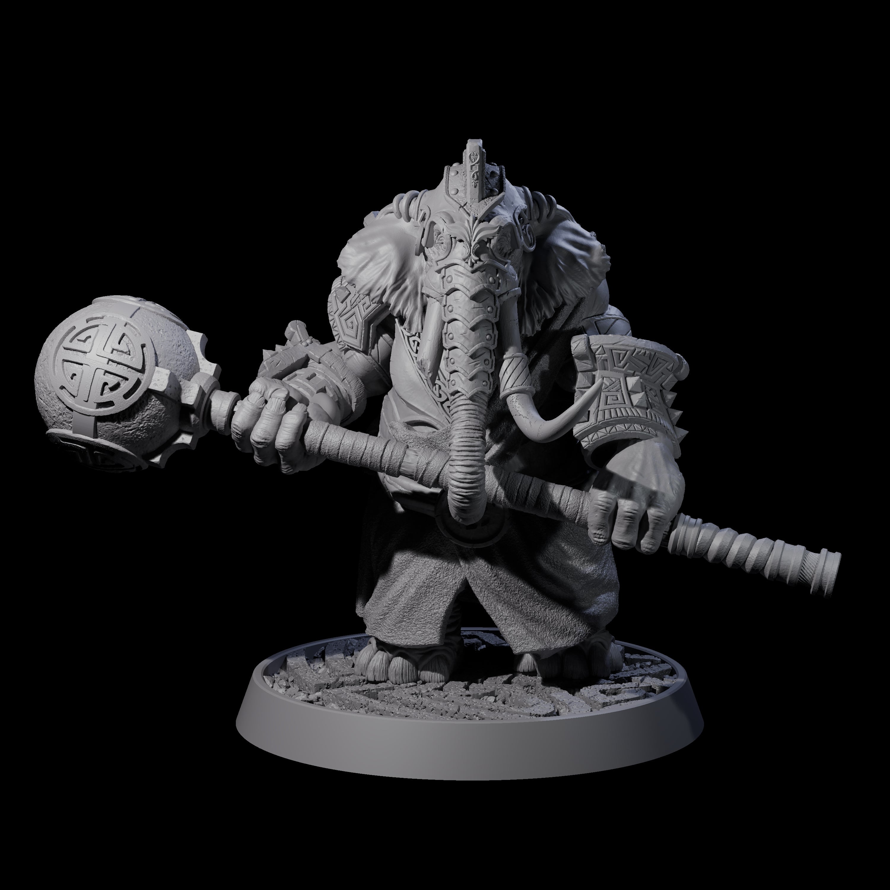 Brave Armoured Loxodon L Miniature for Dungeons and Dragons, Pathfinder or other TTRPGs
