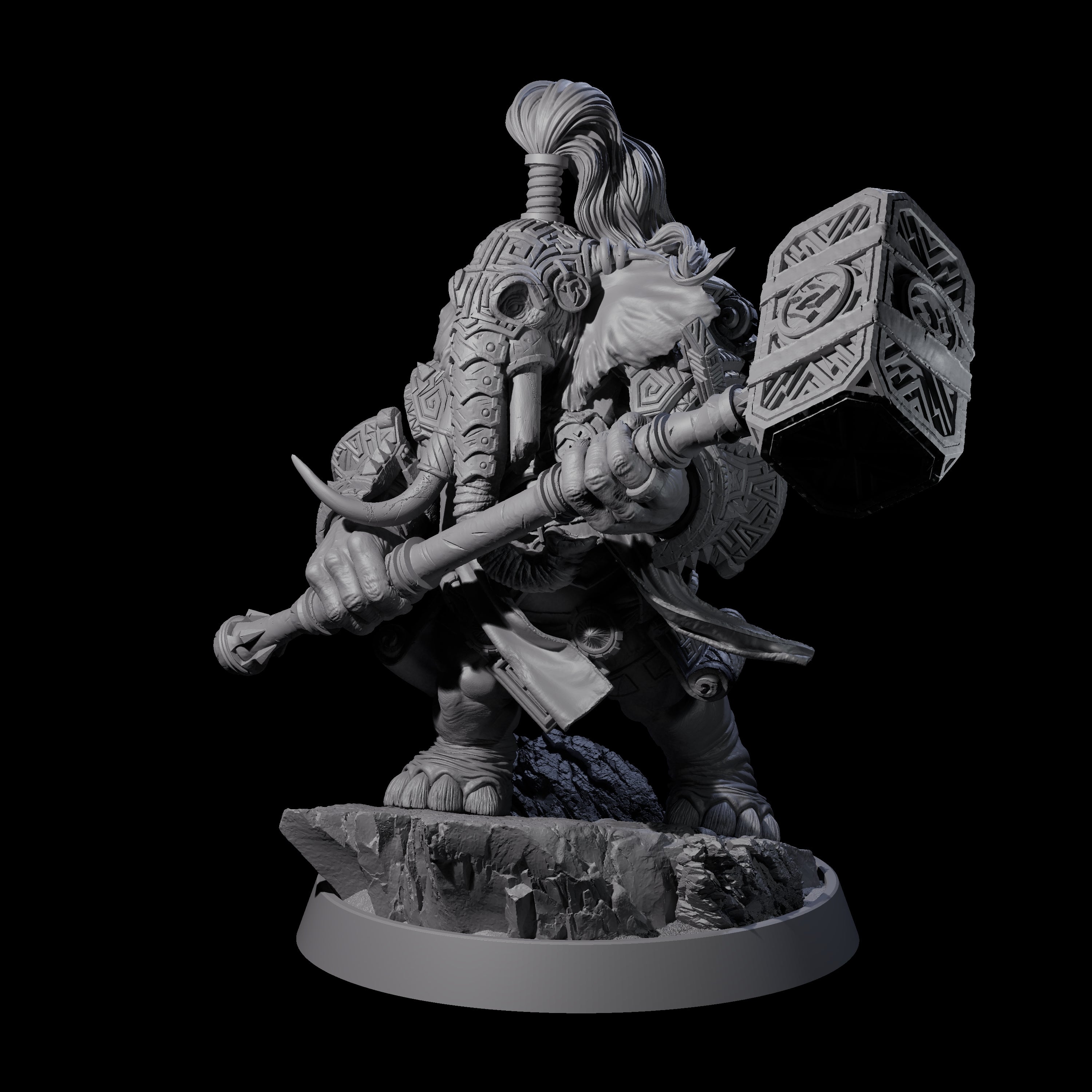 Brave Armoured Loxodon M Miniature for Dungeons and Dragons, Pathfinder or other TTRPGs