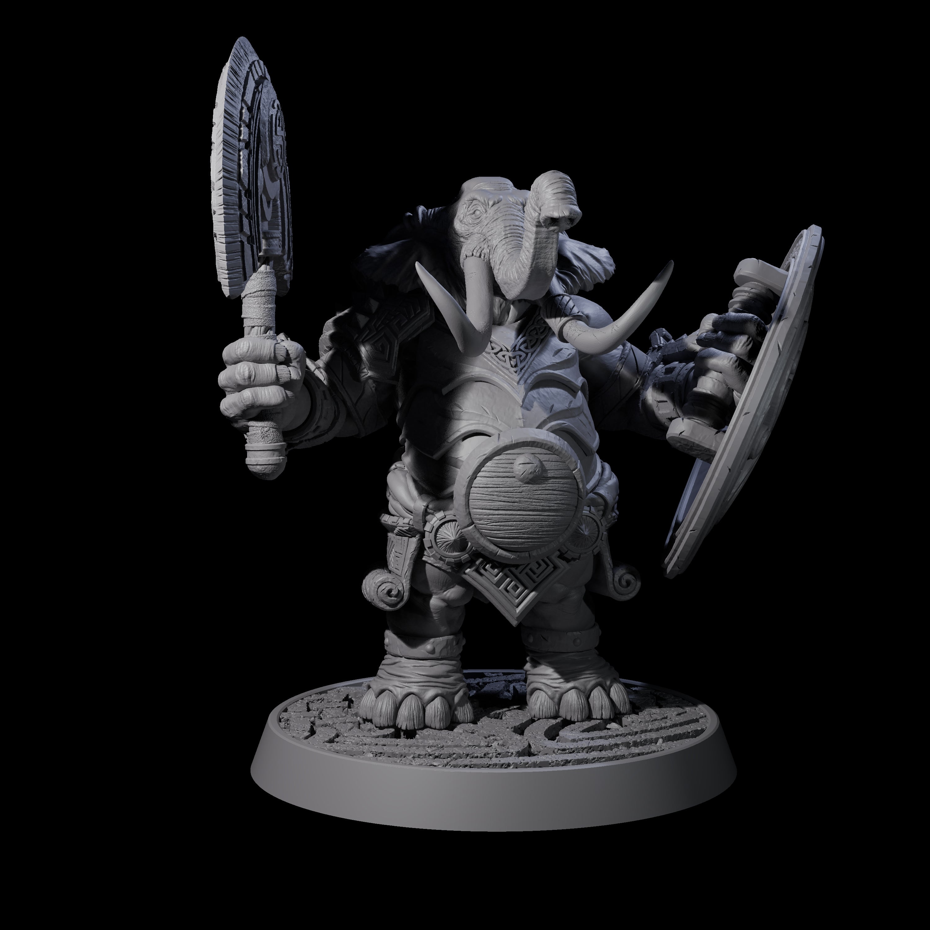 Brave Armoured Loxodon N Miniature for Dungeons and Dragons, Pathfinder or other TTRPGs