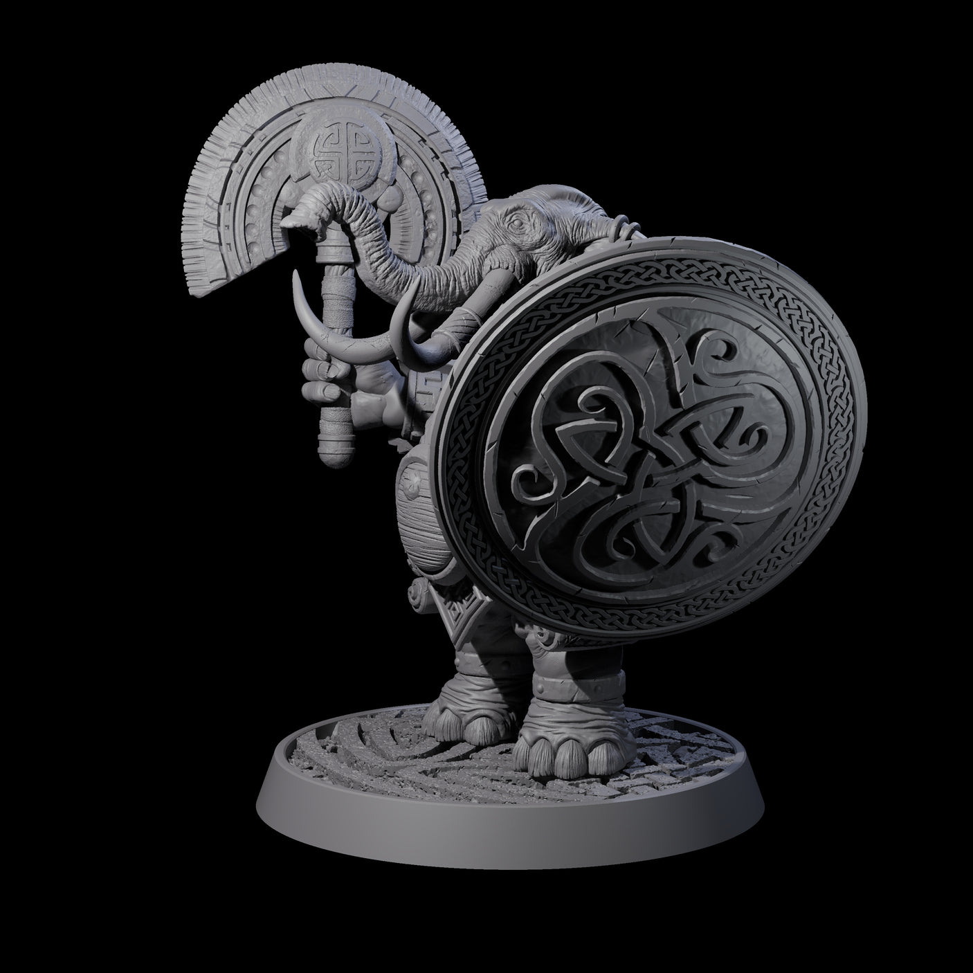 Brave Armoured Loxodon N Miniature for Dungeons and Dragons, Pathfinder or other TTRPGs