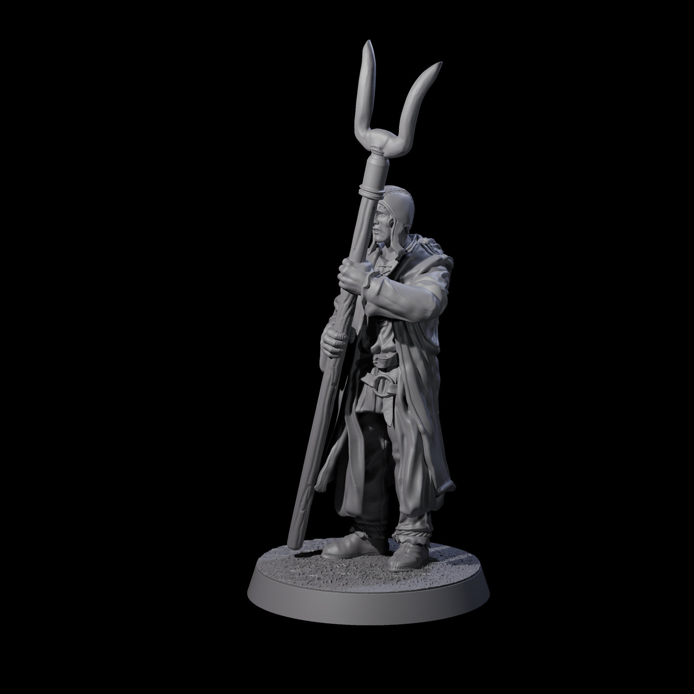 Brave Peasant Soldier B Miniature for Dungeons and Dragons, Pathfinder or other TTRPGs