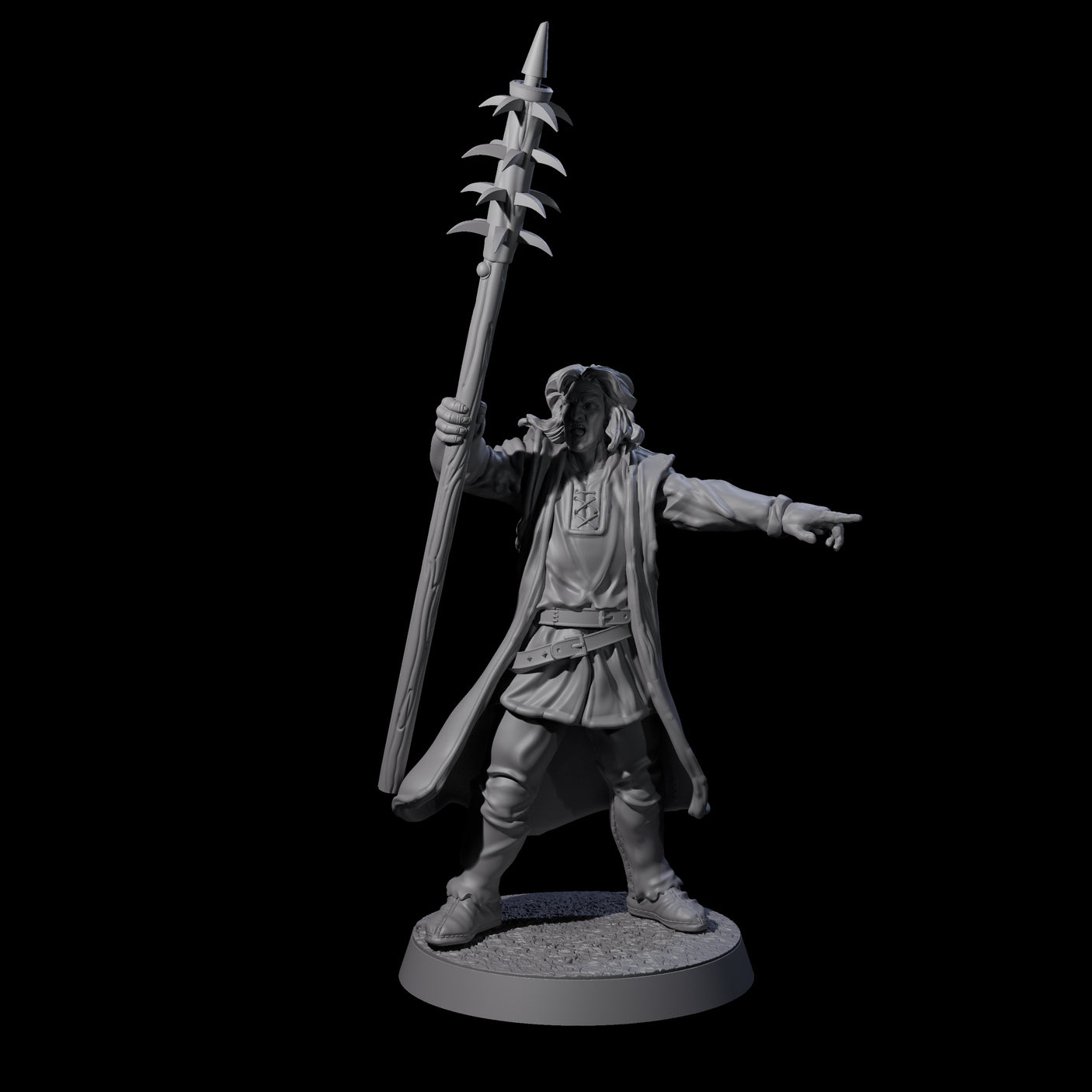 Brave Peasant Soldier C Miniature for Dungeons and Dragons, Pathfinder or other TTRPGs