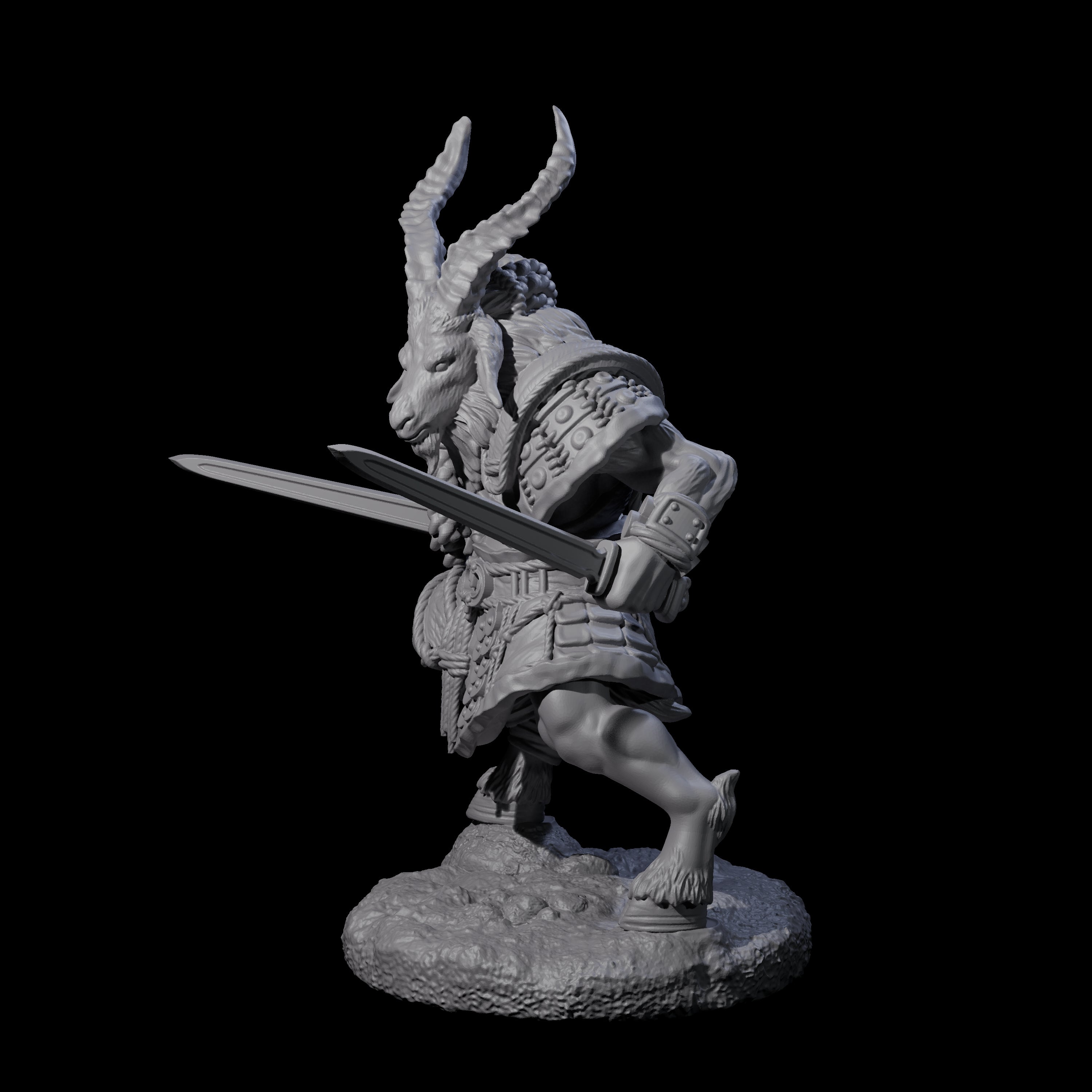 Brave Satyr Fighter A Miniature for Dungeons and Dragons, Pathfinder or other TTRPGs